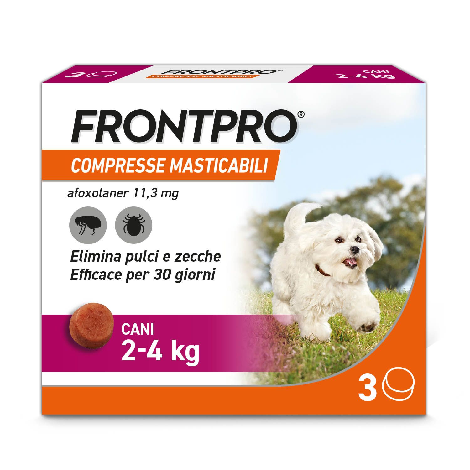 Frontpro 11,3mg Cani 2-4kg 3 Compresse Masticabili