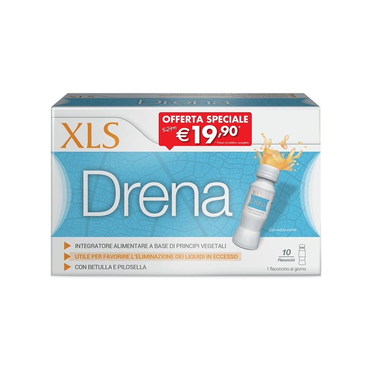 Xls Drena Integratore Drenante 10 Flaconcini Da 70ml