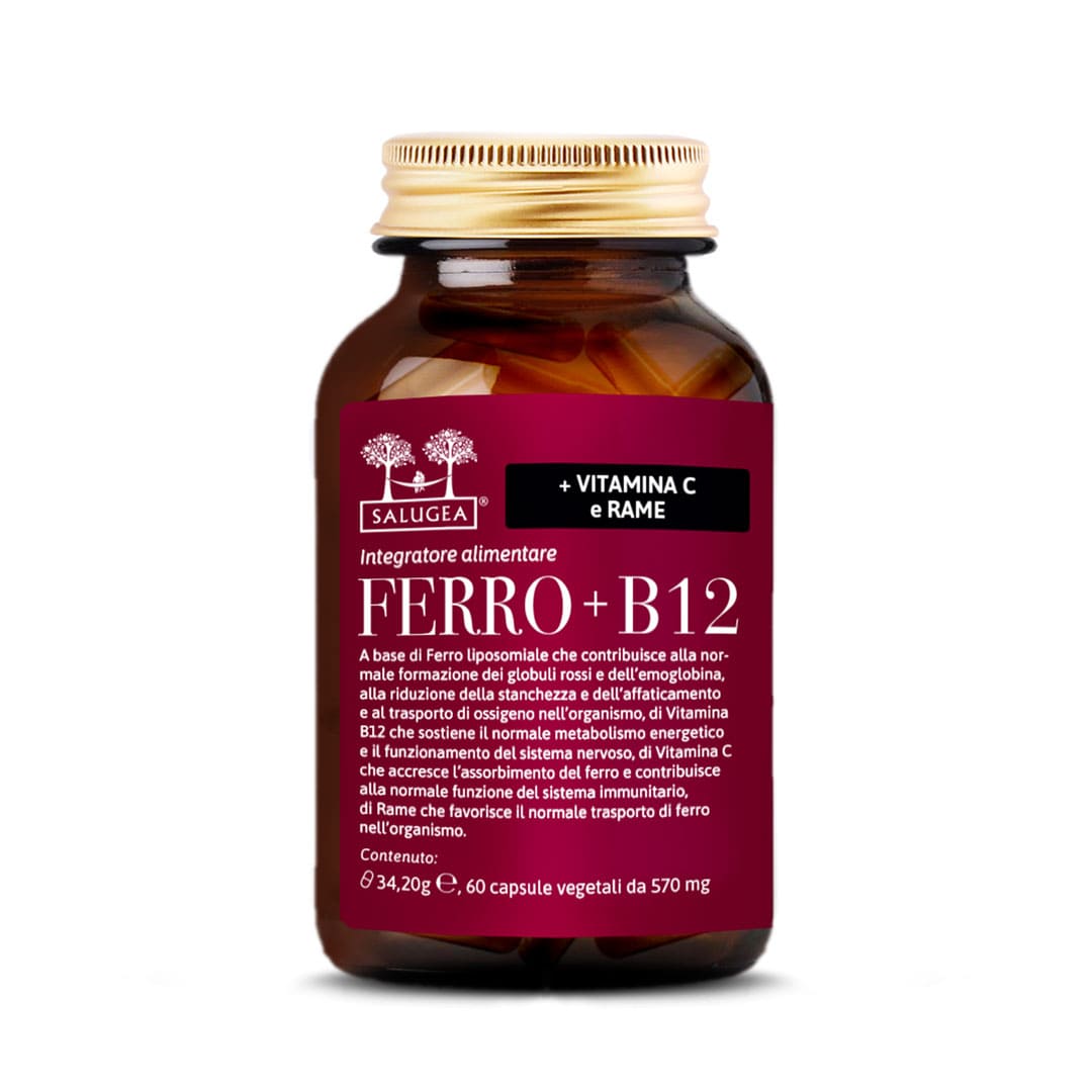 Salugea Ferro + B12 Integratore Ferro E Vitamina B12 60 Capsule