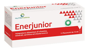 image - 927123606 - Enerjunior è un integratore alimentare in flaconcini da 15 ml, utile per fornire vitamine, minerali, carnitina ed eleuterococco, con un gusto ciliegia. - 7885821_1.jpg