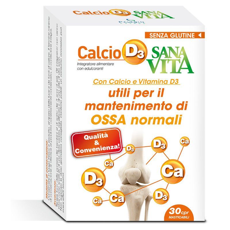 Sanavita Calcio Vitamina D3 Integratore Ossa 30 Compresse