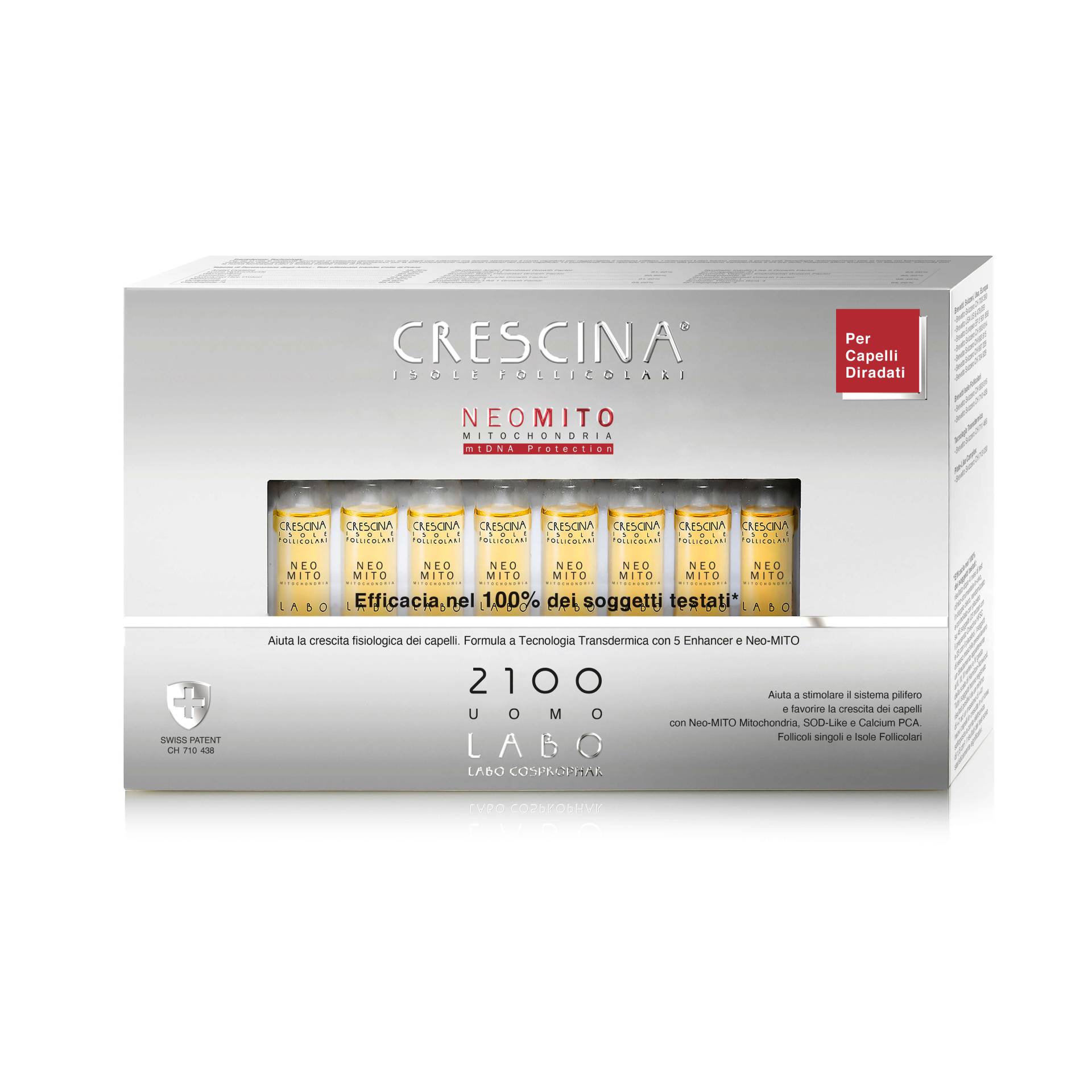 Crescina Isole Follicolari Neo Mito 2100 Uomo 20 Fiale Da 3,5ml