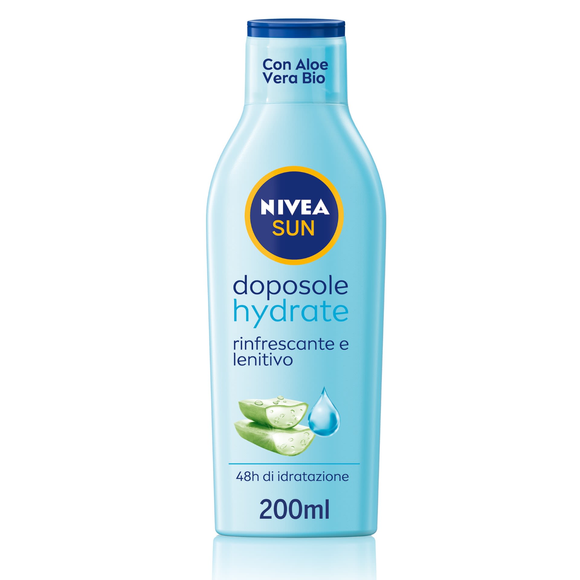 image - 984178285 - Latte Doposole Hydrate con Aloe Vera Bio e Acido Ialuronico lenisce e rinfresca la pelle, idratandola per 48 ore. La sua formula leggera aiuta a riparare la perdita di idratazione, previene le spellature e non unge. - 4755377_1.jpg