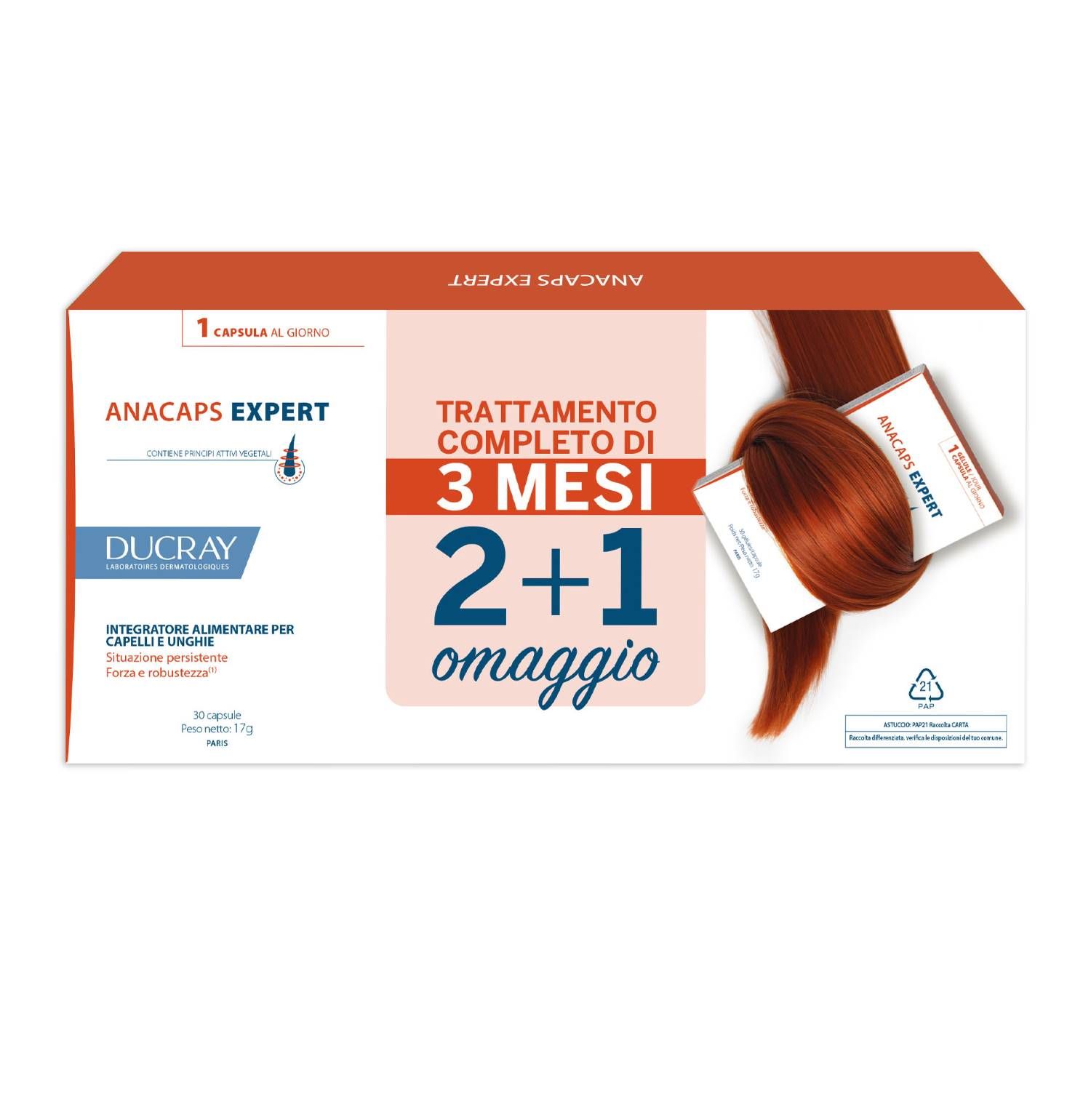 Ducray Anacaps Expert Integratore Per Unghie E Capelli 3x30 Capsule