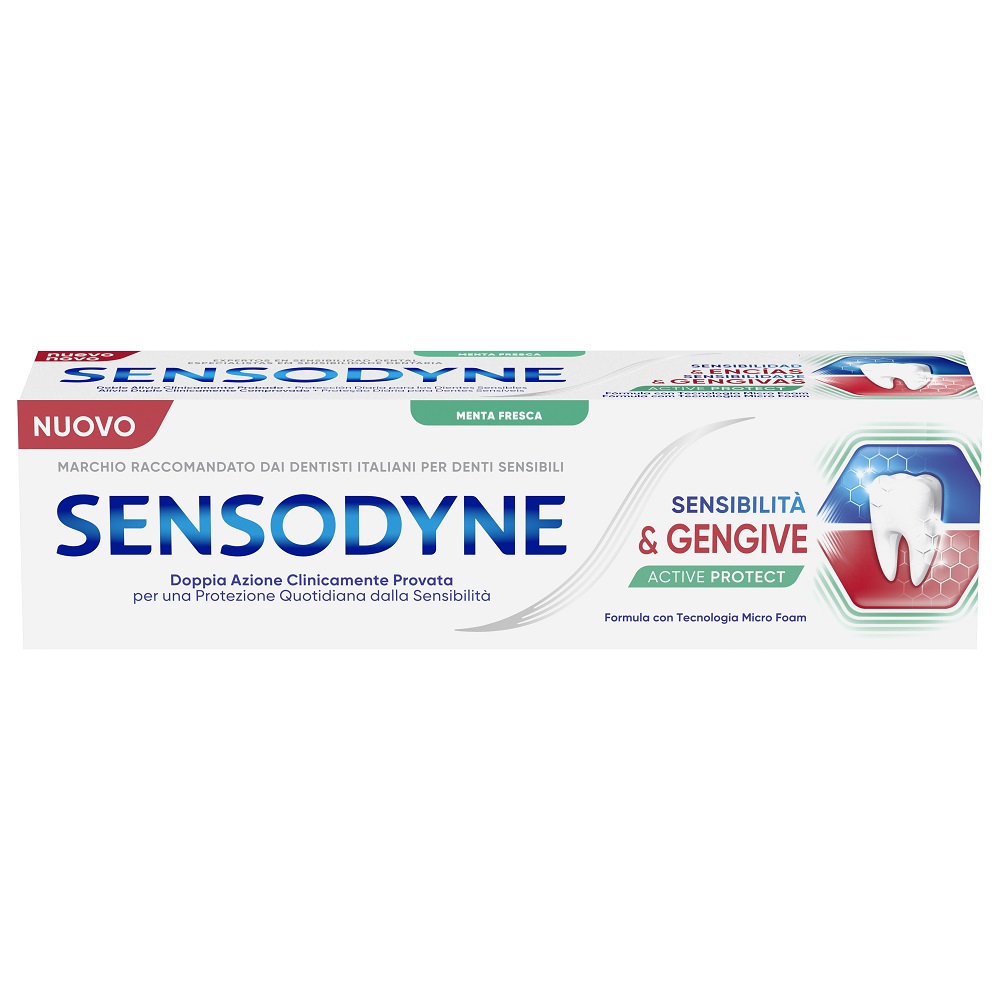 Sensodyne Sensibilità E Gengive Active Protect Dentifricio Denti Sensibili E Gengive Sane Menta 75ml