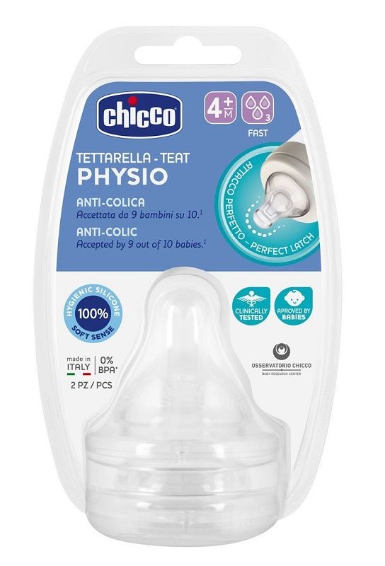 Chicco Tettarella Silicone Perfect 5 4 Mesi 3 Fori 2 Pezzi