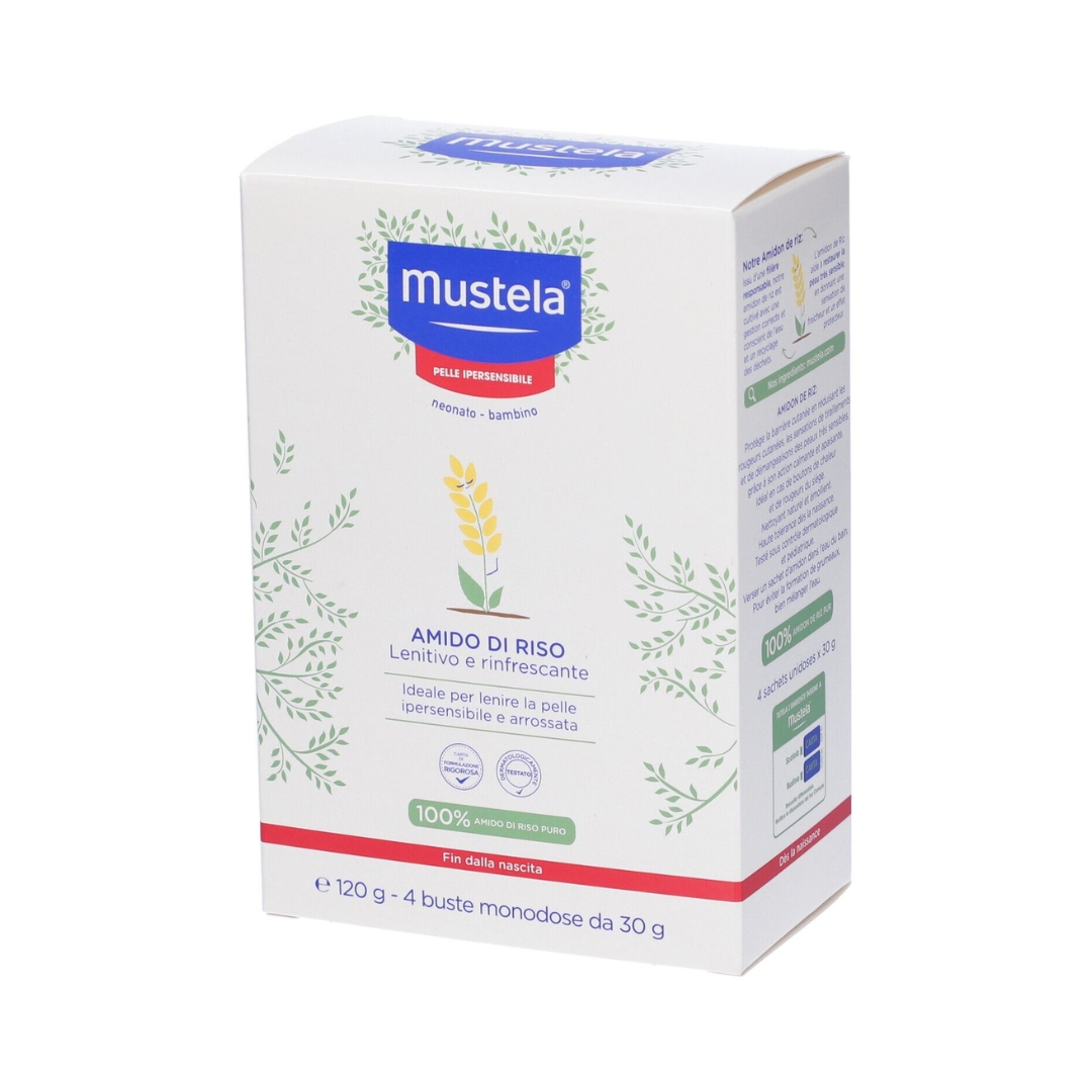 image - 989973641 - Mustela Amido di Riso &egrave; un detergente delicato in bustine monodose, ideale per il bagnetto quotidiano di neonati e bambini, lenisce arrossamenti e prurito. - 4818861_1.jpg