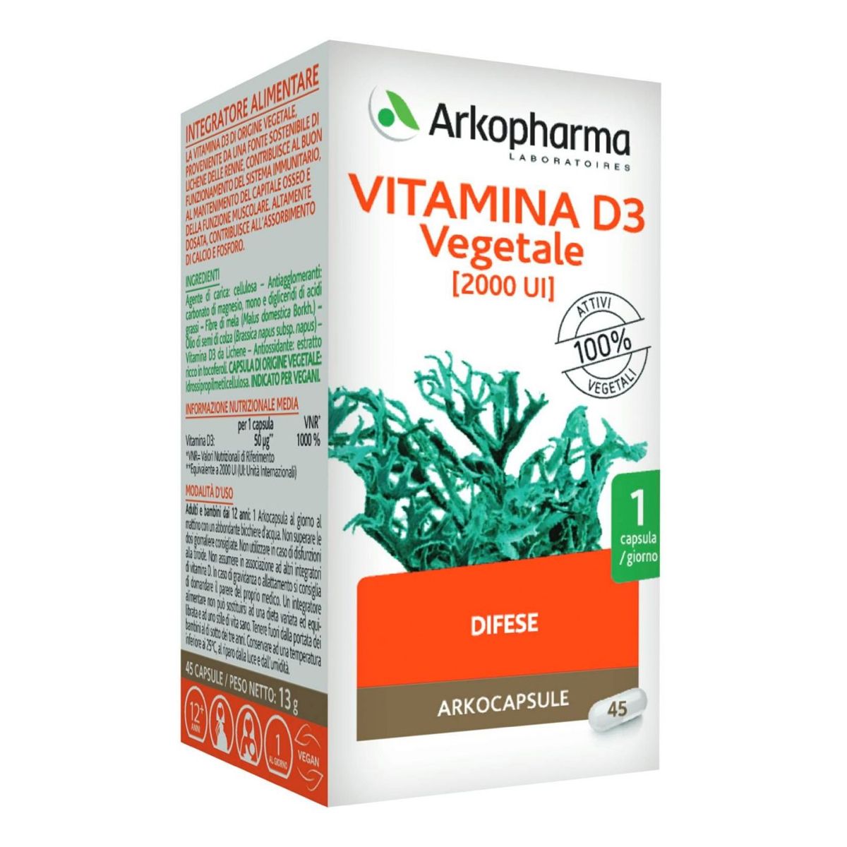 Arkocapsule Vitamina D3 Vegetale 45 Capsule