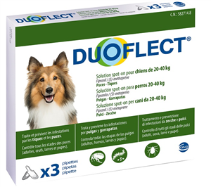 Duoflect Spot-on Soluzione 3 Pipette 2,82ml 480mg + 240mg Cani Da 20 A 40 Kg