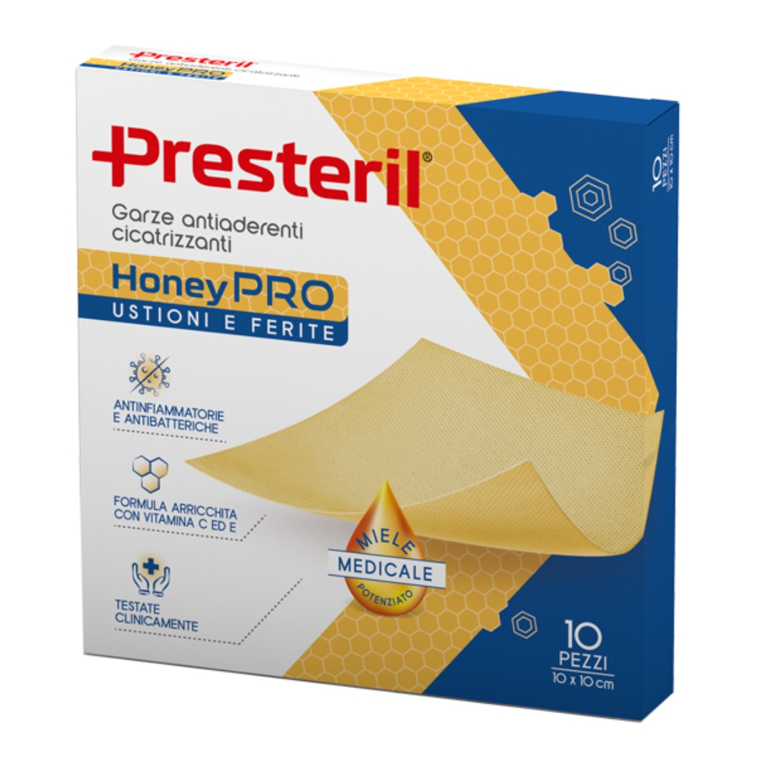 950577270 - GARZA ANTIADERENTE CICATRIZZANTE PRESTERIL HONEYPRO 10X10 CM 10 PEZZI - 4850738_1.jpg