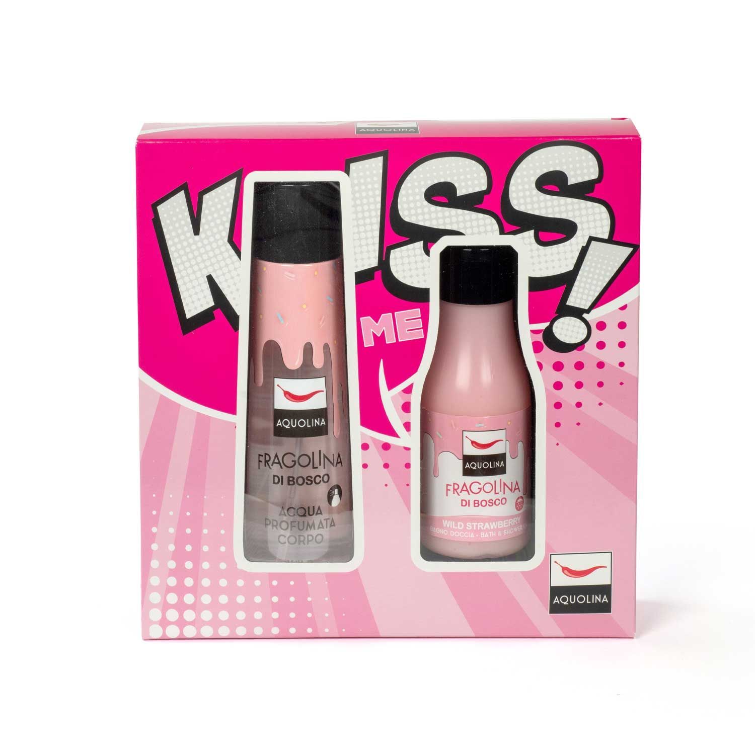 Aquolina Kiss Me! Cofanetto Acqua Corpo + Bagno Doccia Fragolina Di Bosco