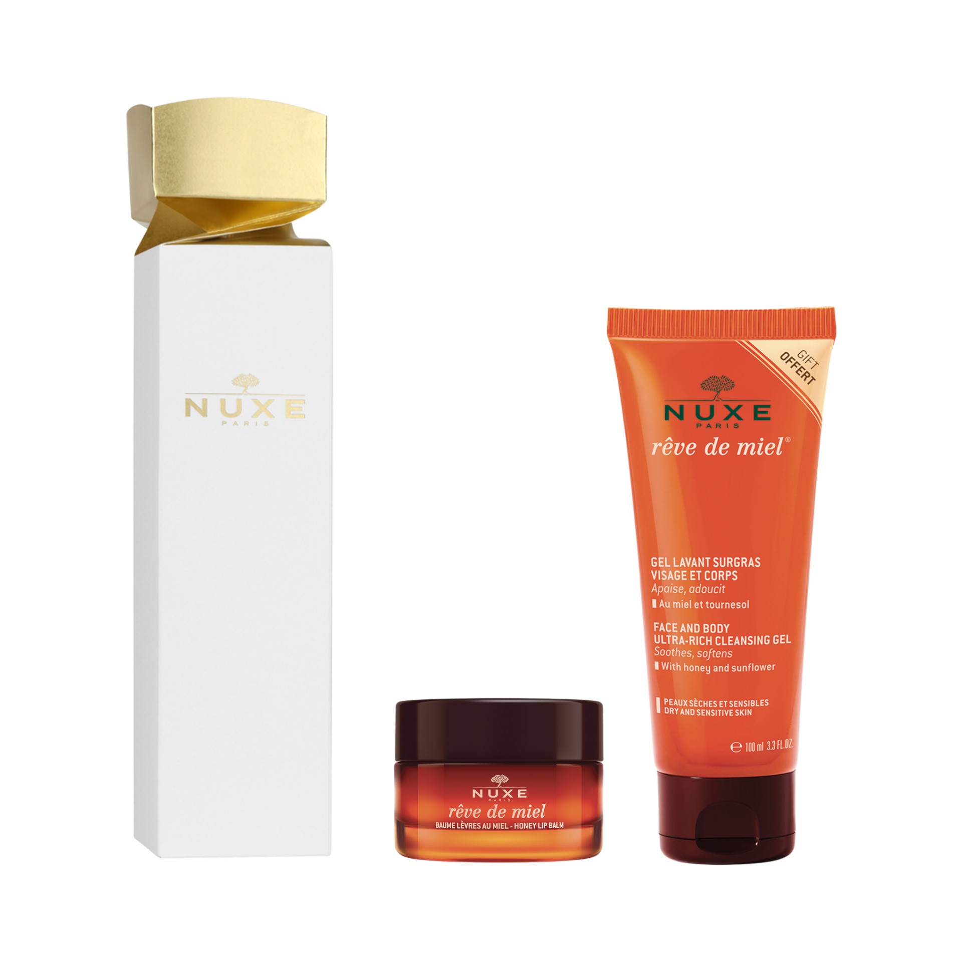 image - 950963684 - NUXE CRACKER REVE DE MIEL BAUME LEVRES 15 G + REVE DE MIEL DOCCIA GEL LAVANT SURGRASS 100 ML - 4834481_1.jpg