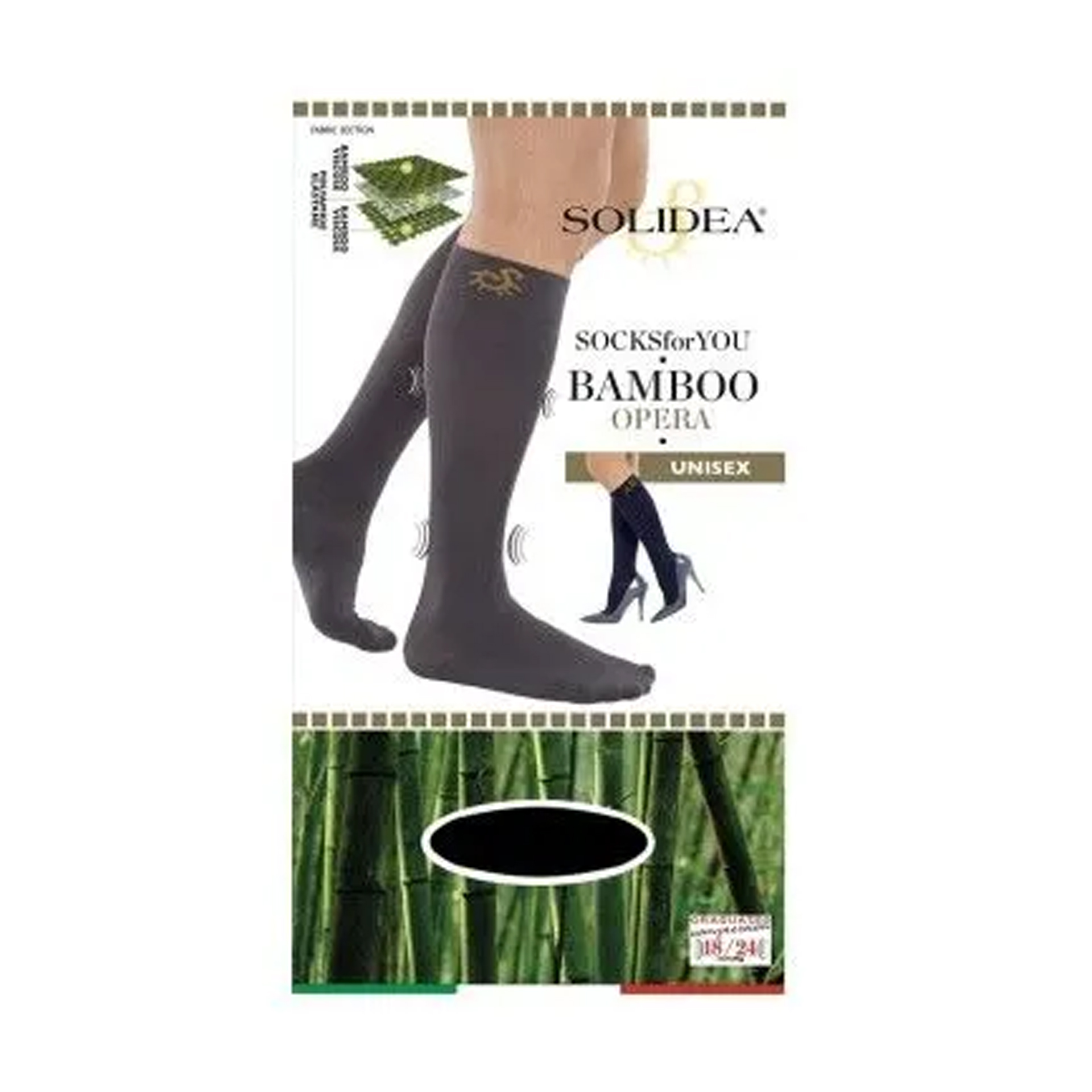 Solidea Socks For You Bamboo Carezza Gambaletto Nero Large 1 Paio