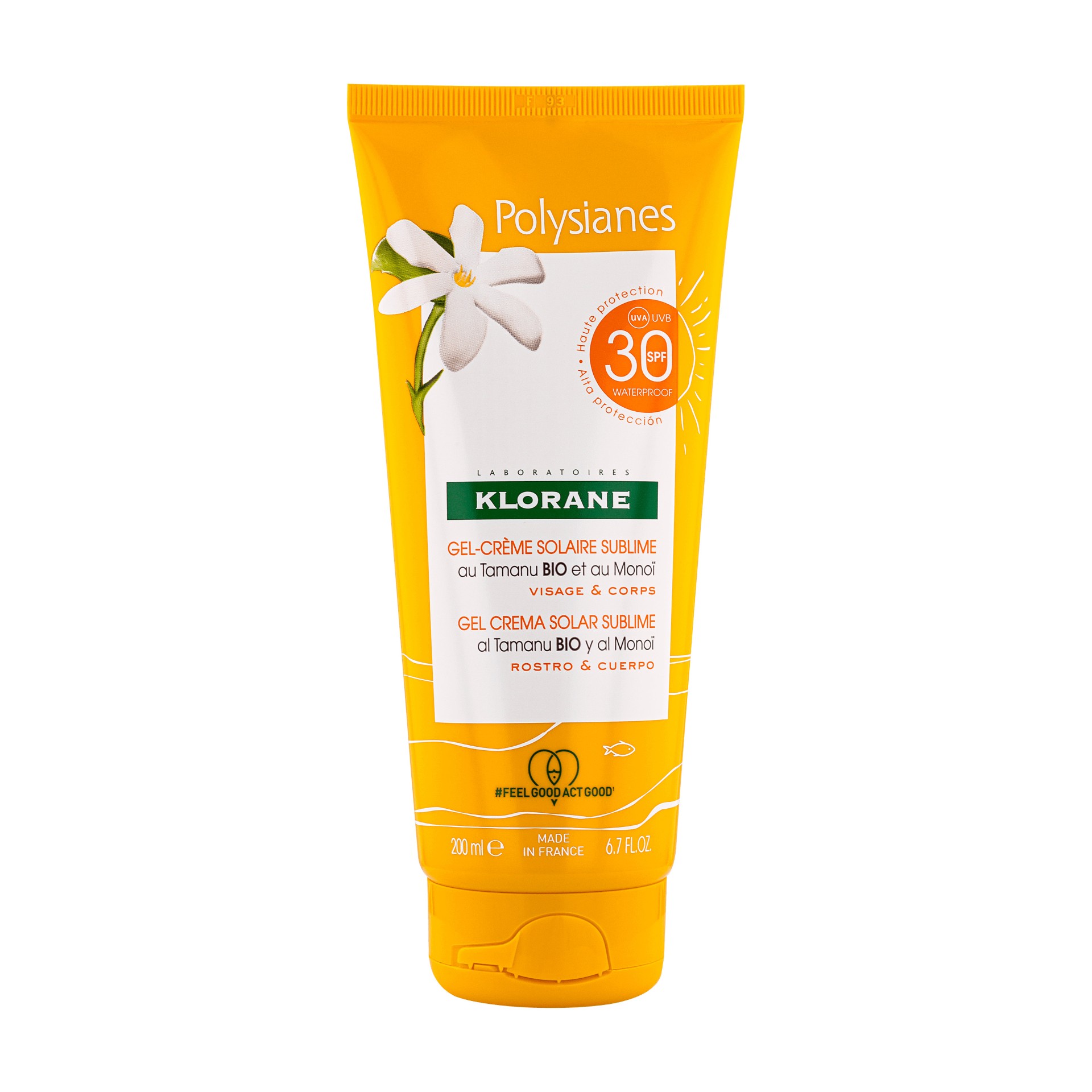 Klorane Gel-crema Solare Sublime Spf 30 Con Tamanu Bio E Monoï Protezione Solare Alta 200ml