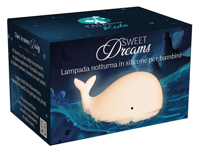 Sweet Dreams Lampada Notturna Balena In Silicone Per Bambini