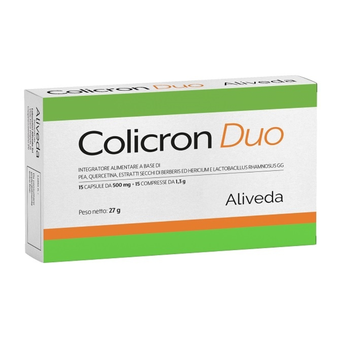 Aliveda Colicron Duo Integratore Intestino E Benessere Digestivo 15 Capsule + 15 Compresse