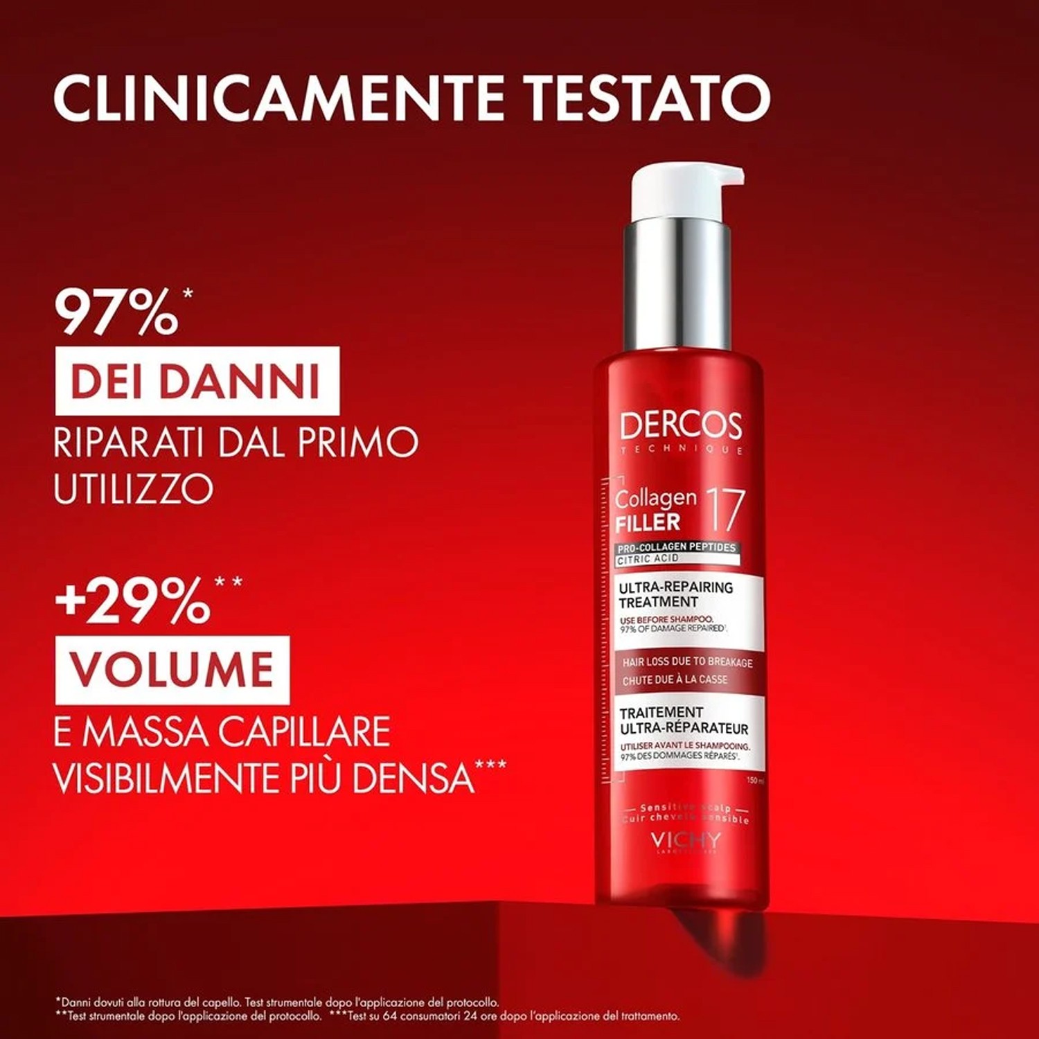 image - 950130613 - Trattamento pre-shampoo ultra riparatore formulato con peptidi pro-collagene e acido citrico, aiuta a rinforzare la fibra capillare e migliorare la resistenza dei capelli. - 4812569_3.jpg