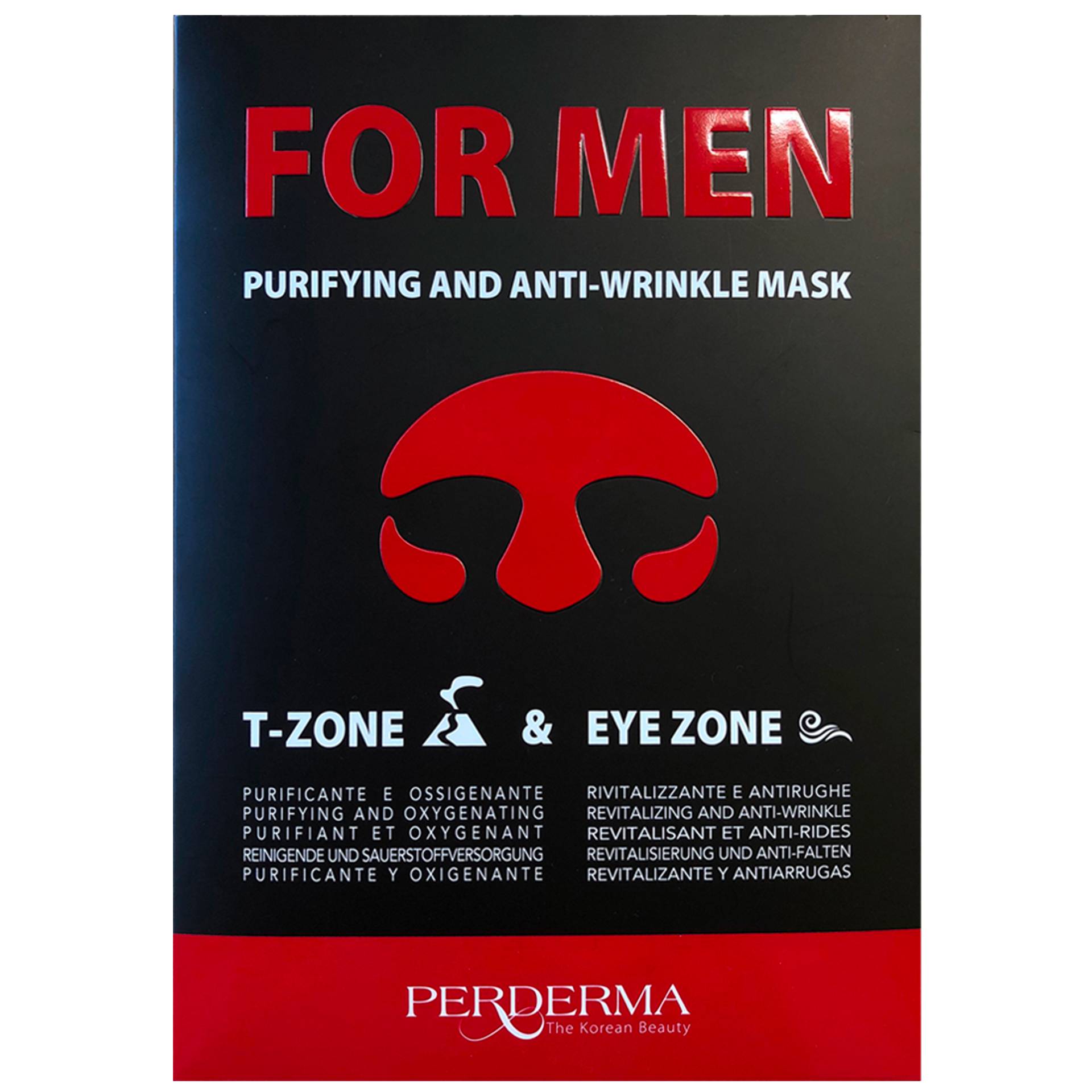 Perderma Kit For Men Maschera Viso Zona T Purificante + Occhi Antiage 2 Pezzi