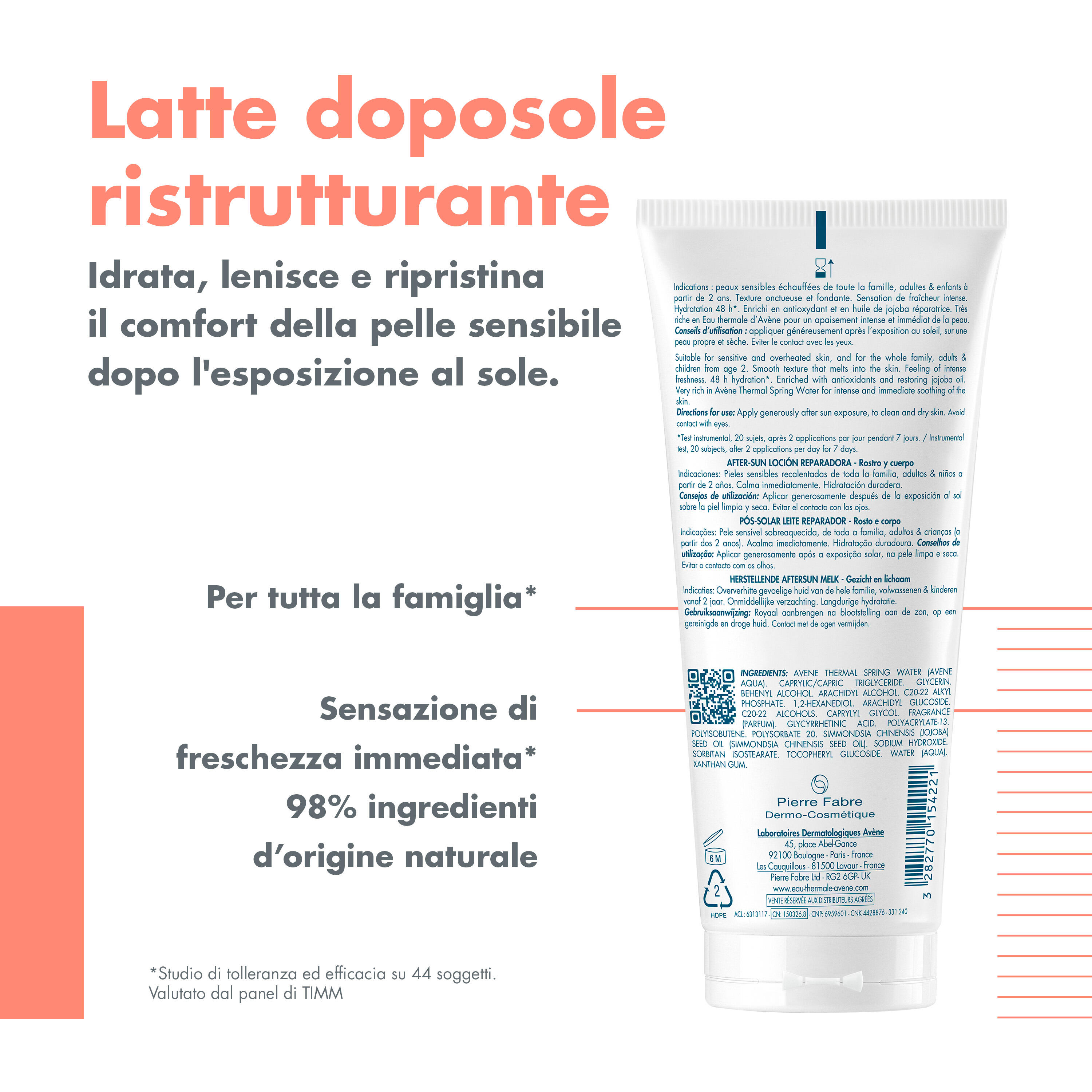 image - 984881401 - Doposole ristrutturante lenisce e idrata la pelle sensibile dopo l&rsquo;esposizione solare. Adatto a tutta la famiglia , offre idratazione fino a 48 ore . Arricchito con Acqua termale e olio di jojoba per un comfort prolungato. - 4710849_4.jpg