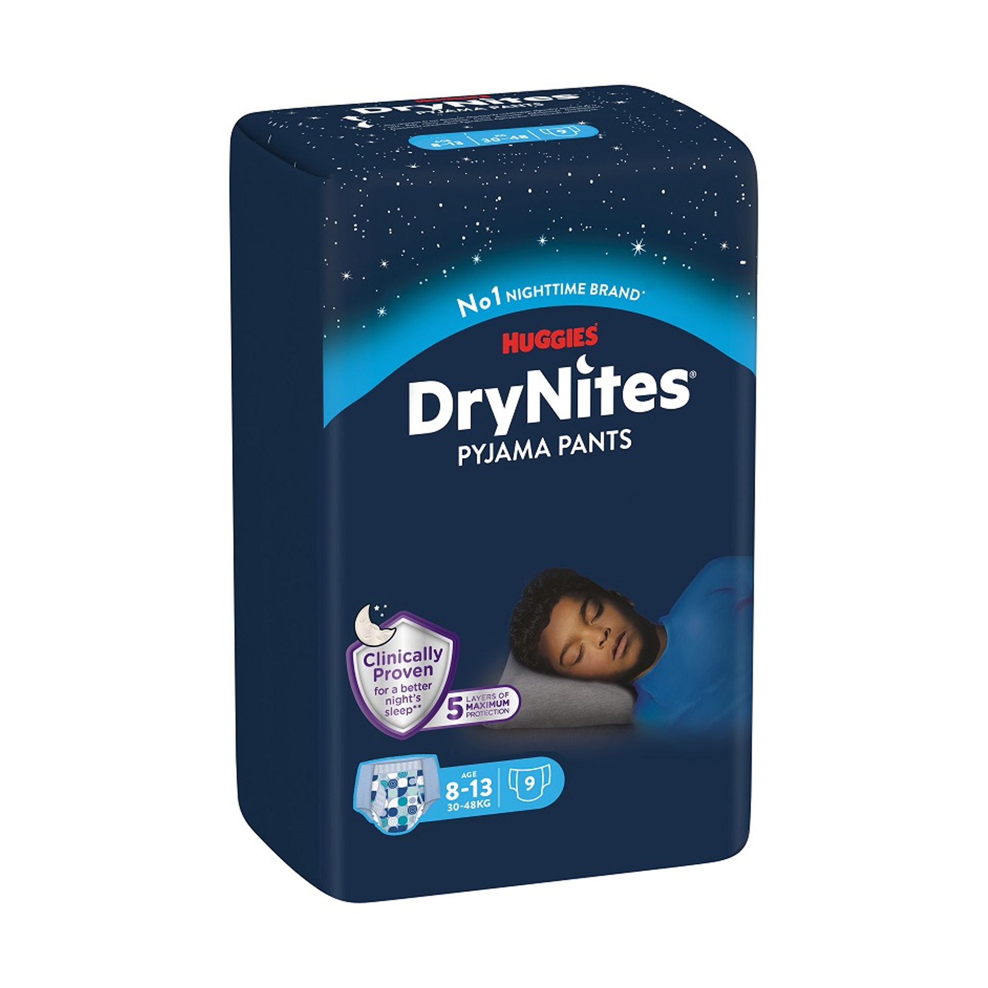 Huggies Drynites Pannolino 8/13 Anni Boy L 30/48kg 9 Pezzi