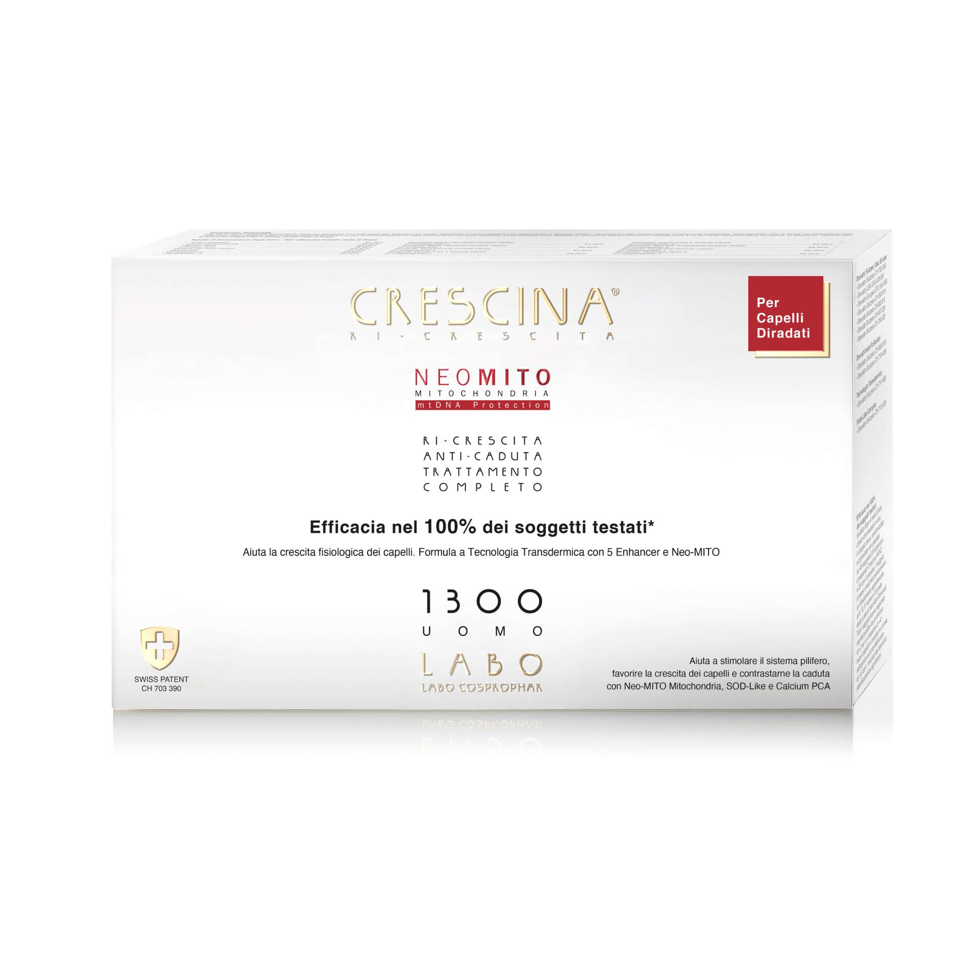 Crescina Ri-crescita Neo Mito 1300 Uomo Trattamento Completo 10+10 Fiale Da 3,5ml