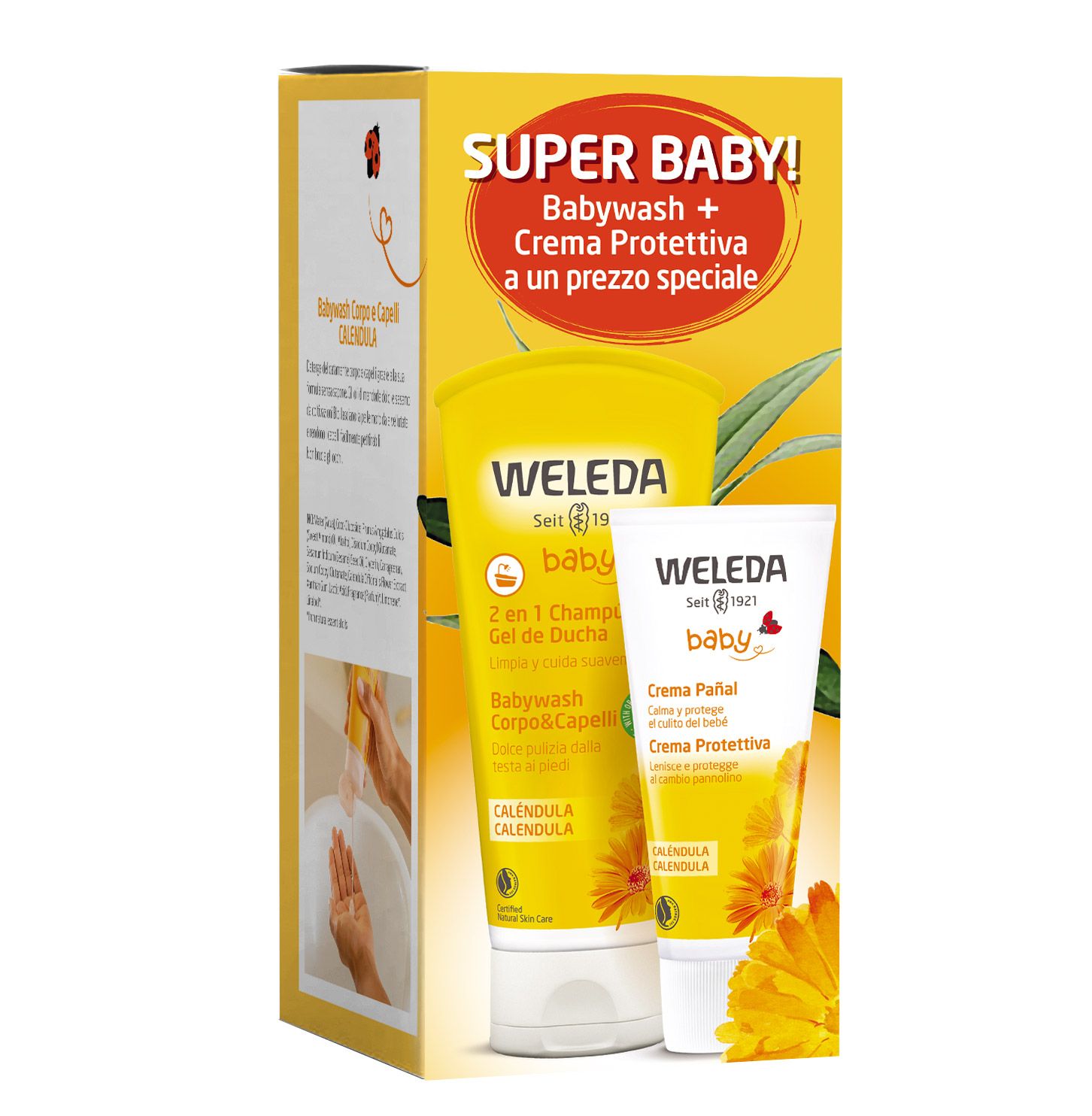 Weleda Super Baby Babywash Corpo E Capelli 200ml + Crema Protettiva 75ml