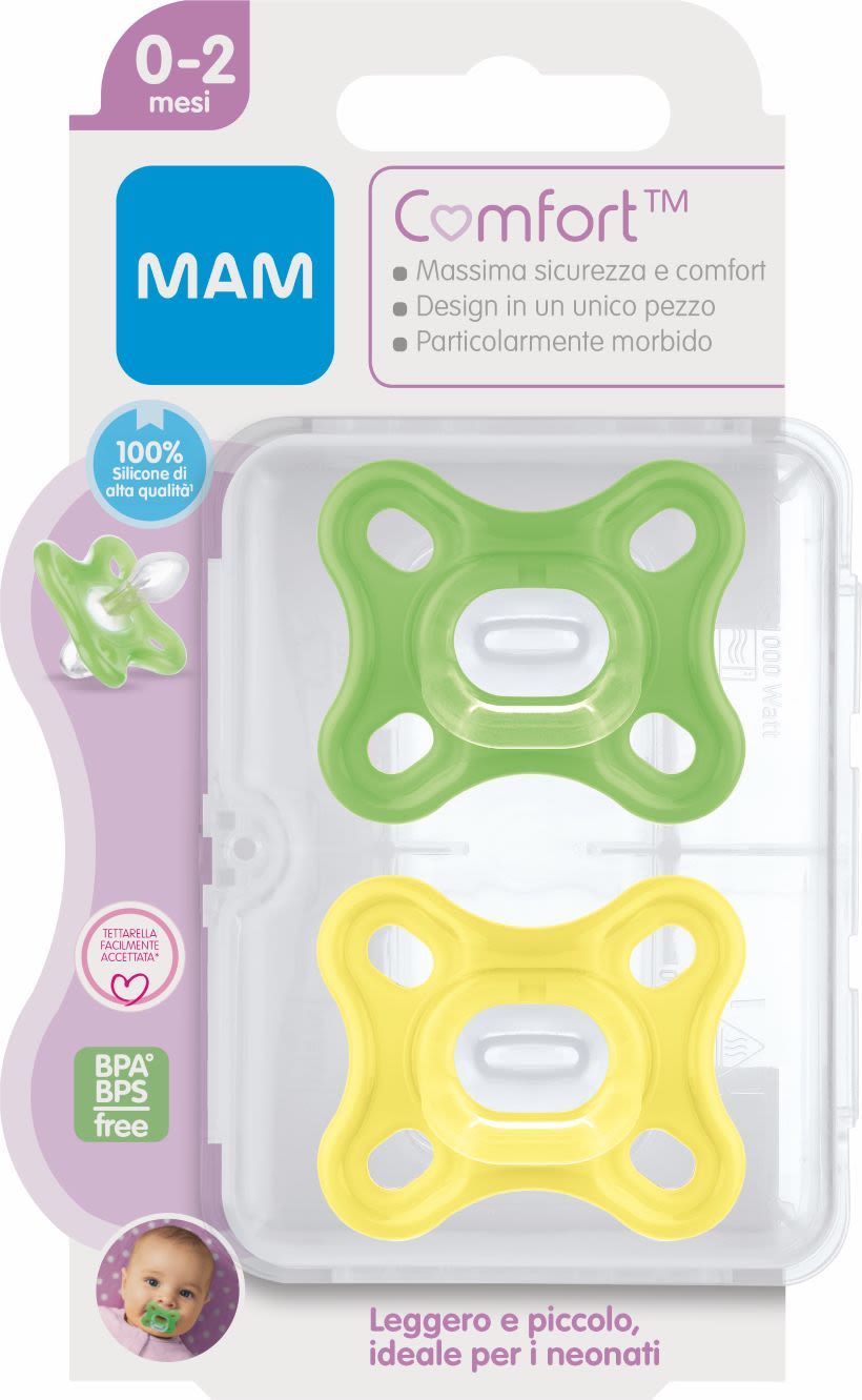 image - 985501648 - Mam Comfort Succhietto Silicone 0-2 mesi colore Neutro 2 pezzi - 4742071_1.jpg