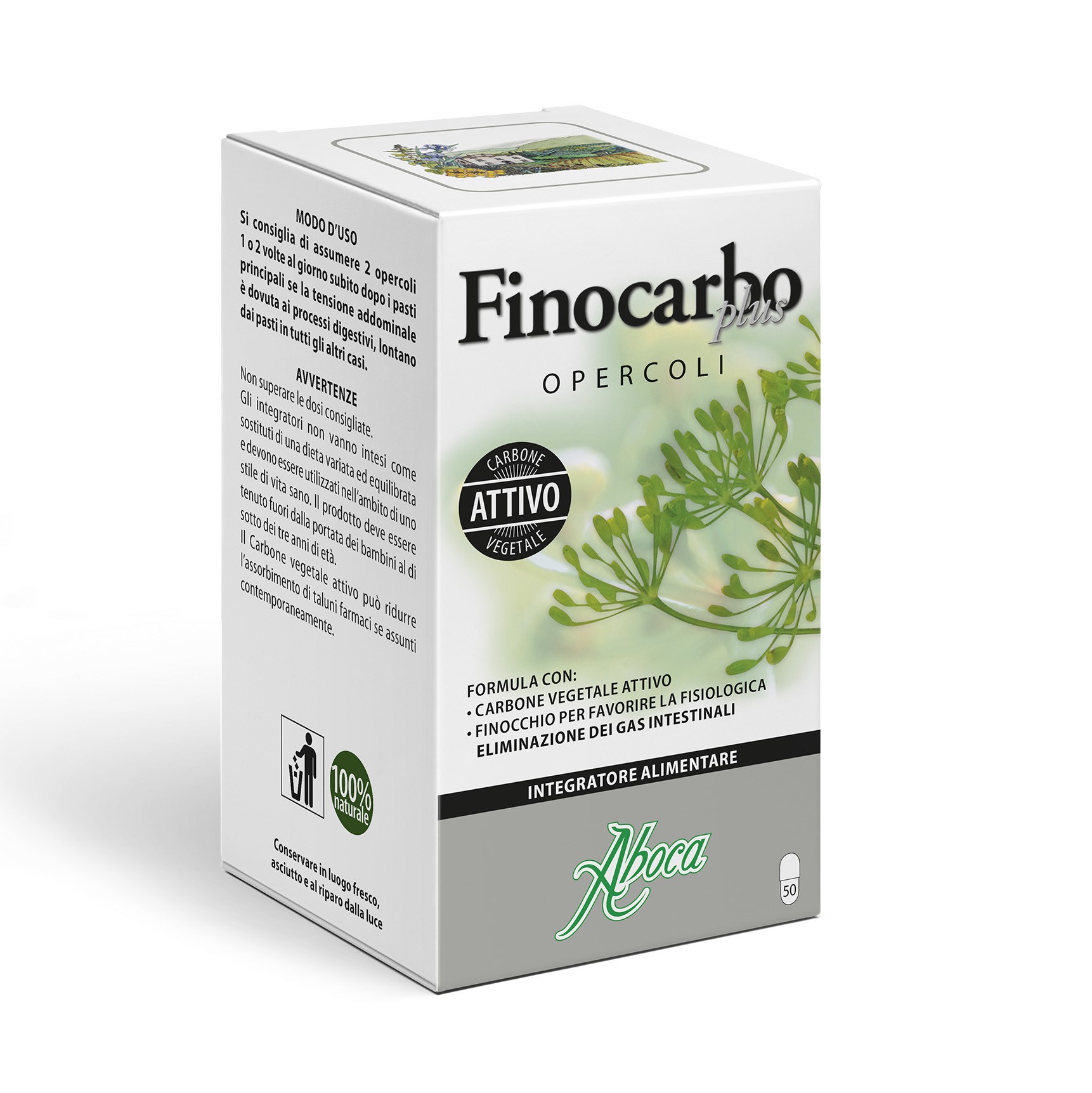 Aboca Finocarbo Plus Integratore Salute Intestinale 50 Opercoli