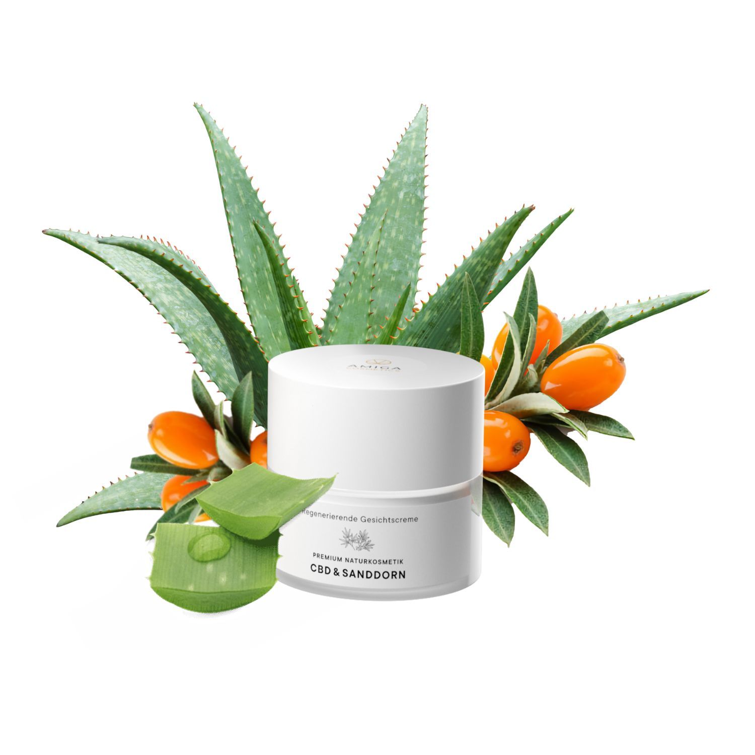 image - 984835886 - Amiga Cosmetics Crema Viso Rigenerante CBD e Olivello Spinoso 50ml - 4741403_3.jpg