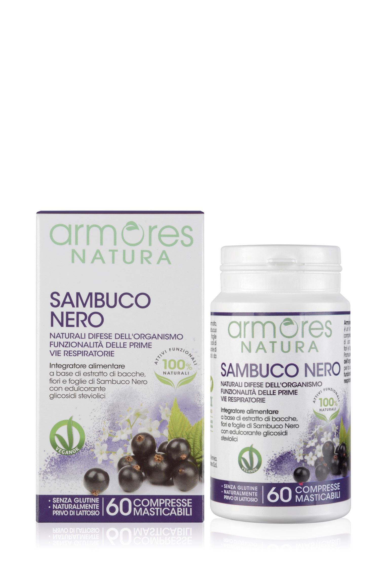 Armores Natura Integratore Sambuco Nero 60 Compresse Masticabili