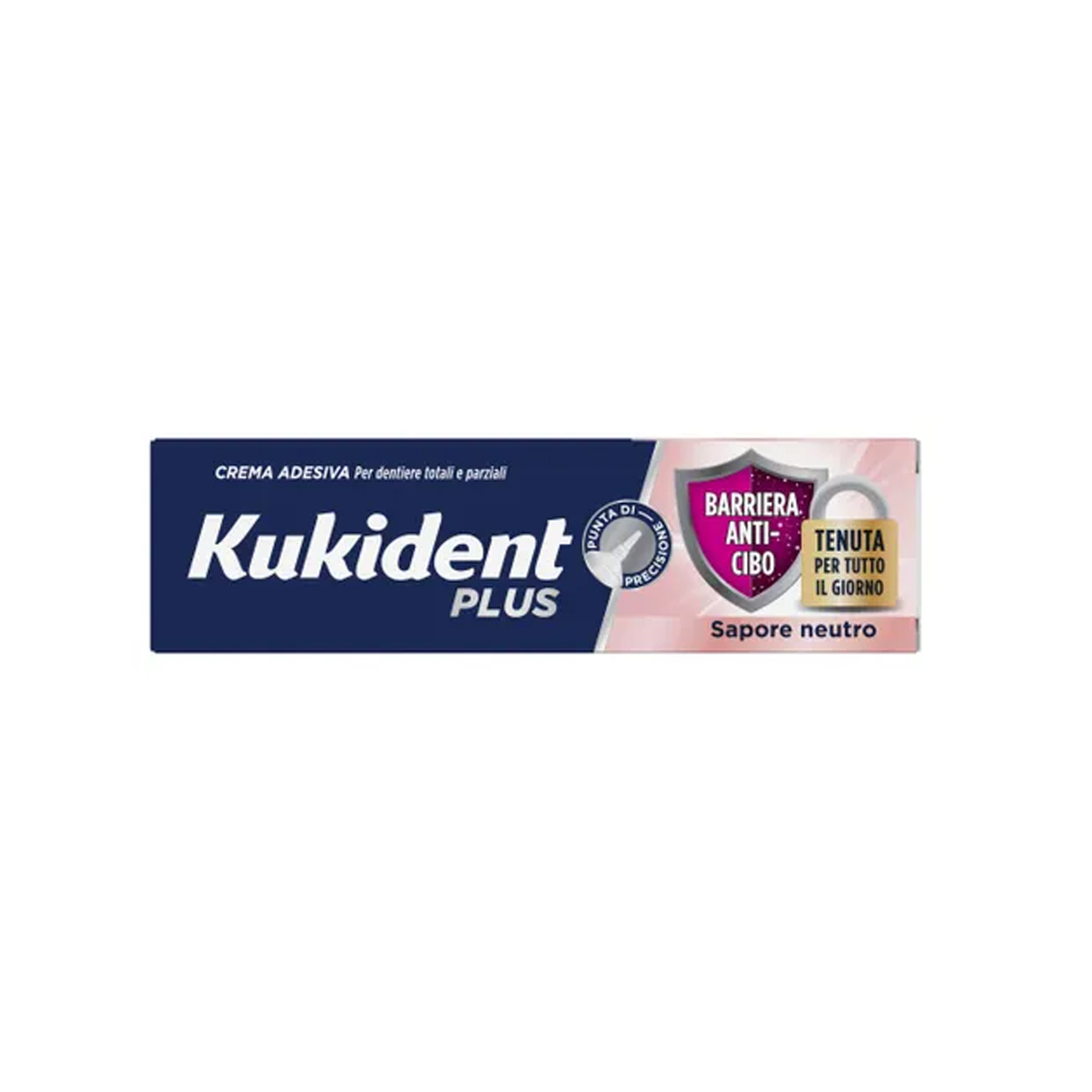 Kukident Plus Barriera Anti-cibo Crema Adesiva Dentiere Totali E Parziali Sapore Neutro 40g