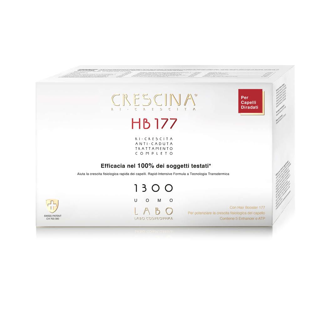 Crescina Ri-crescita Hb177 1300 Uomo Trattamento Completo Anti-Caduta 20+20 Fiale