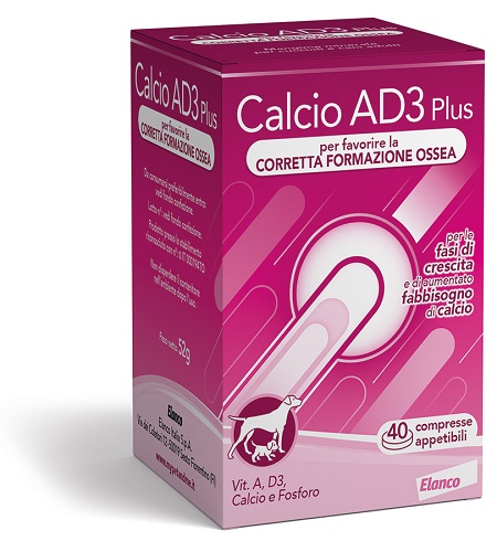 Calcio Ad3 Plus Integratore Per Animali 40 Compresse Appetibili