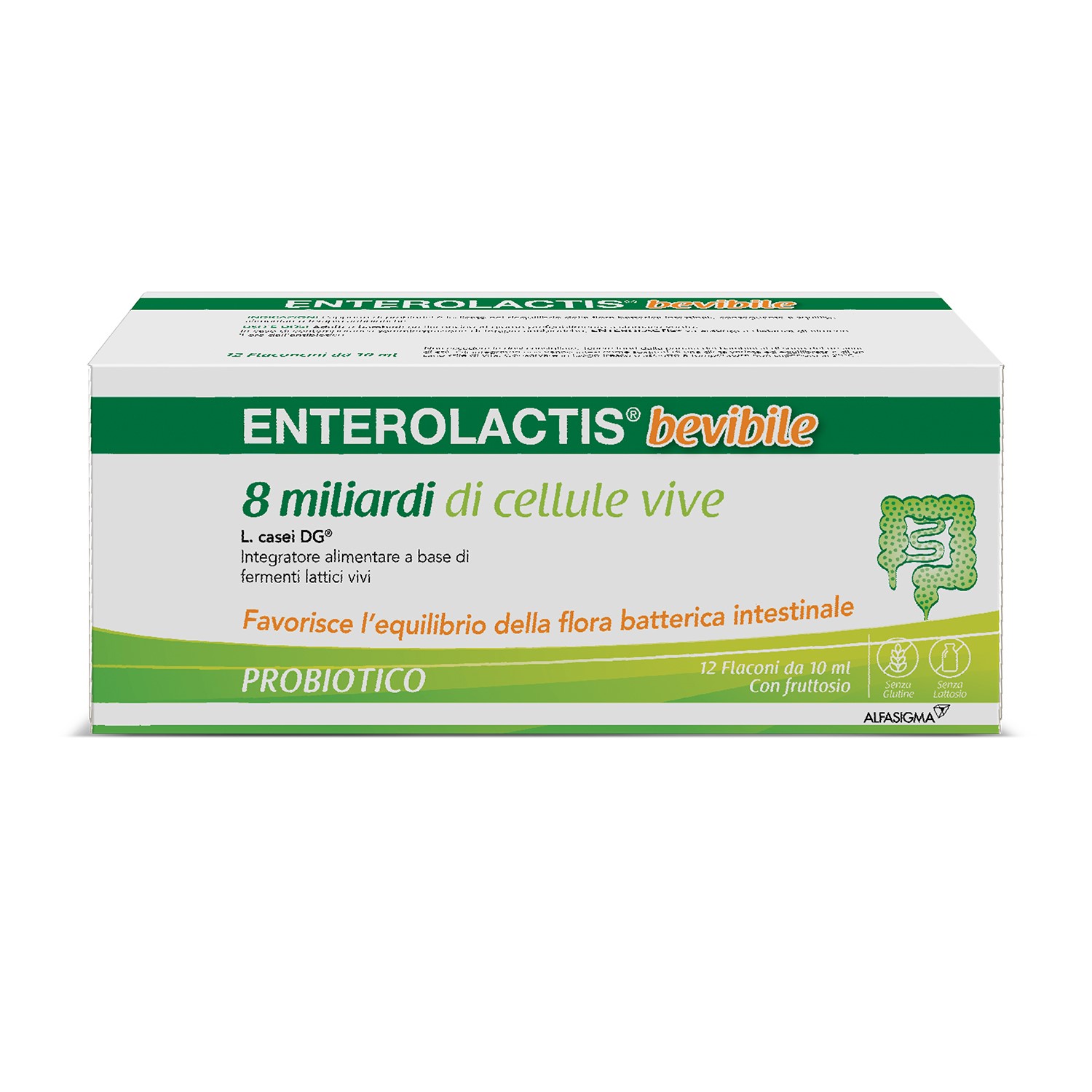 Enterolactis Bevibile Flaconcini Integratore Fermenti Lattici Vivi E Probiotici 12x10ml