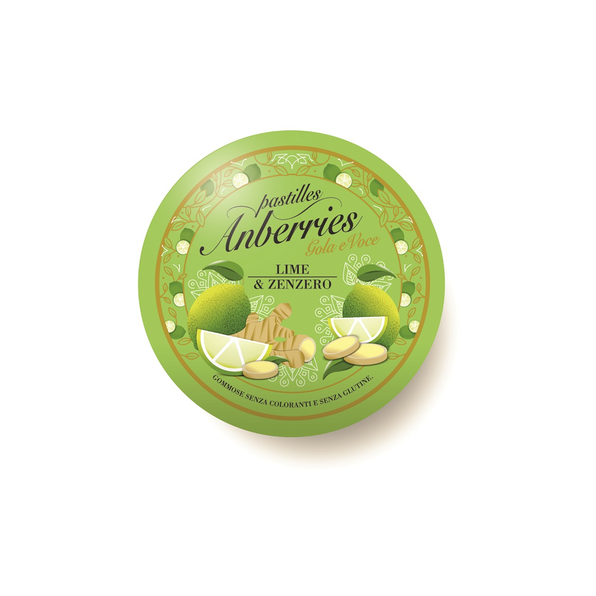 Anberries Caramelle Gola Gusto Lime&Zenzero 55g