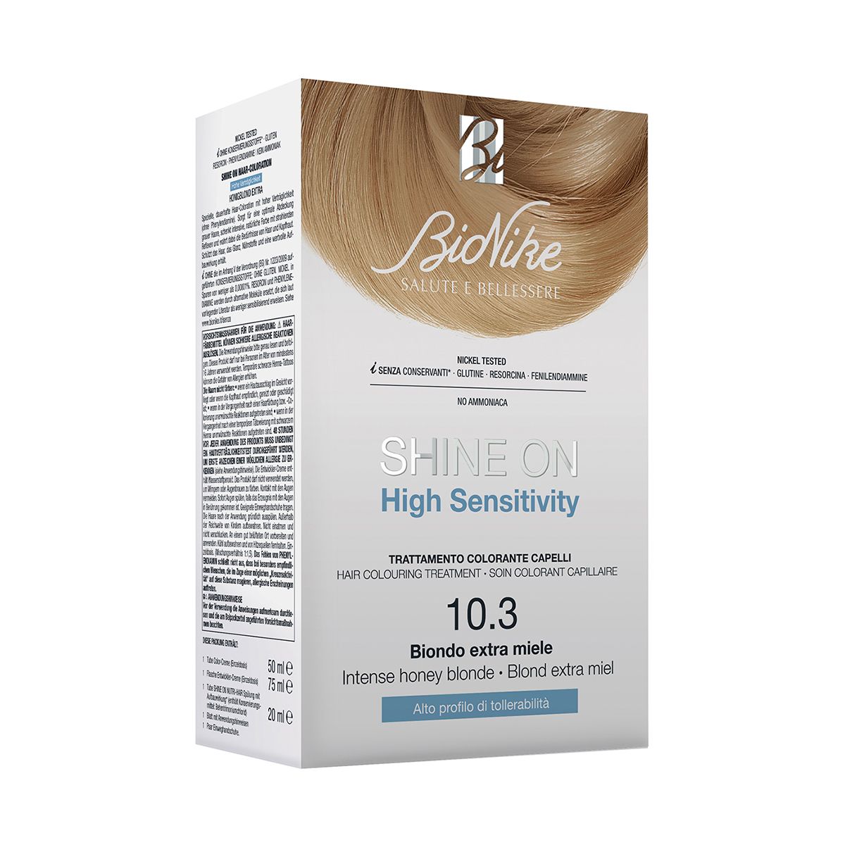 Bionike Shine On Kit Colorazione Permanente Capelli 10.3 Biondo Extra Miele