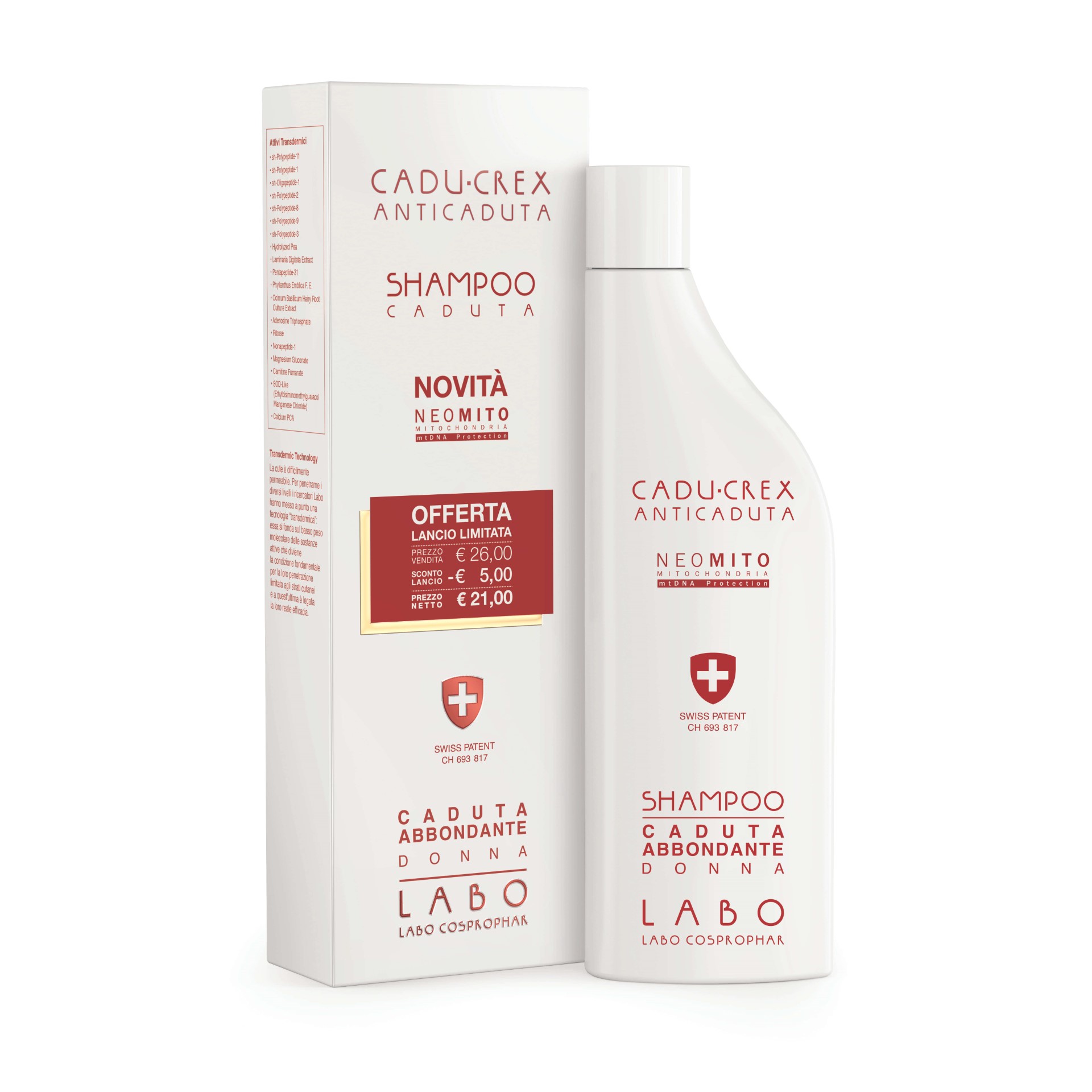 Labo Shampoo Cadu-crex Anti-caduta Neo-mito Caduta Abbondante Donna 150ml