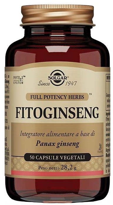 Solgar Fitoginseng Integratore A Base Di Panax Ginseng 50 Capsule Vegetali