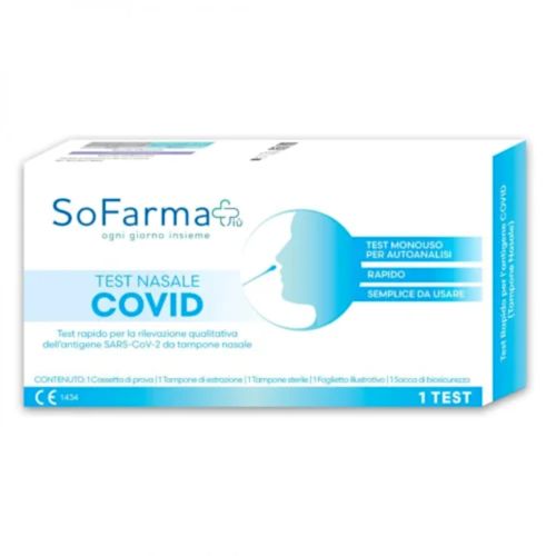 989811435 - TEST ANTIGENICO RAPIDO COVID-19 SOFARMAPIU' NASALE AUTODIAGNOSTICO DETERMINAZIONE QUALITATIVA ANTIGENI SARS-COV-2 IN TAMPONI NASALI MEDIANTE IMMUNOCROMATOGRAFIA - 4823882_1.jpg