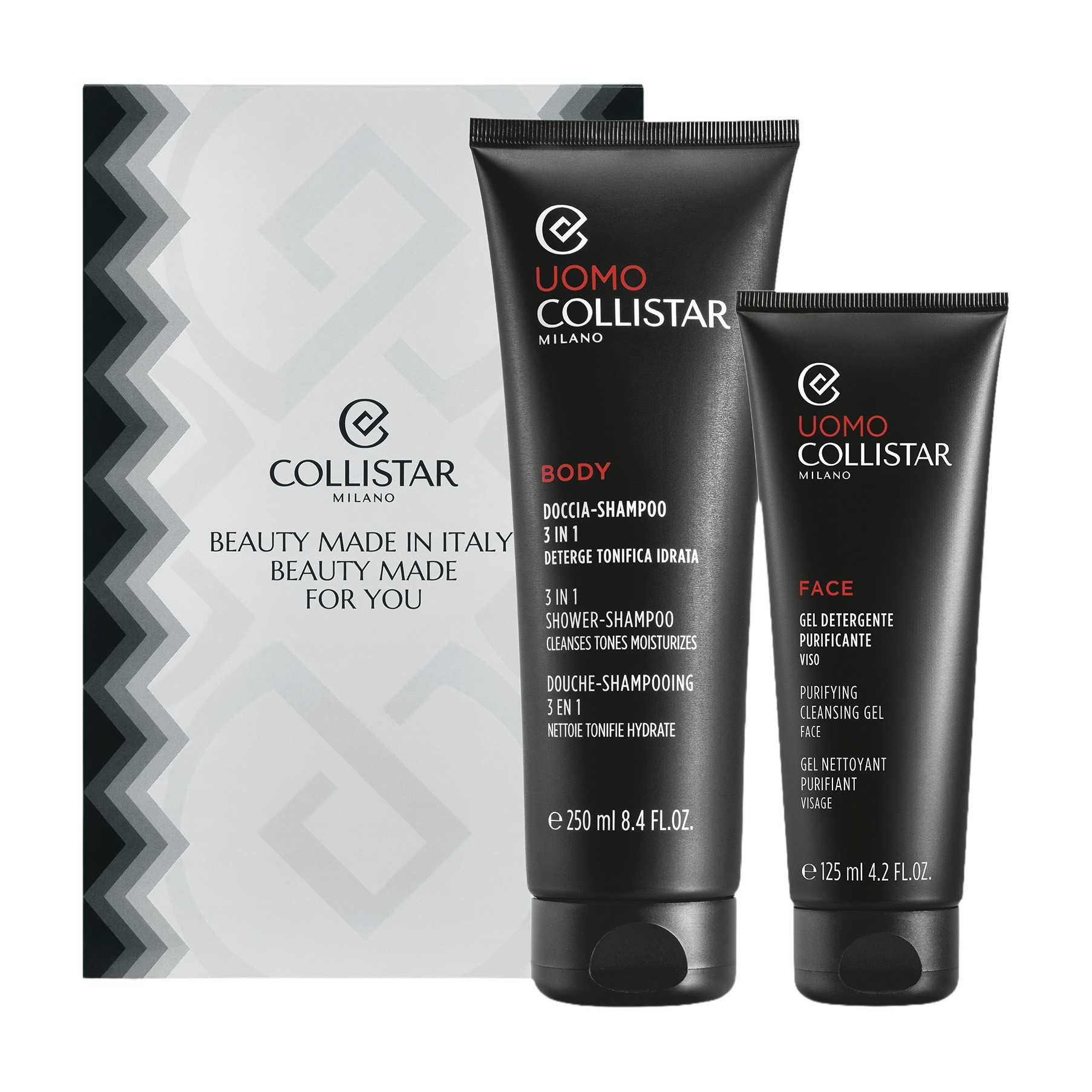 image - 990231084 - Set completo per la routine uomo che combina un doccia-shampoo 3in1 per detergere corpo e capelli con un gel viso purificante al carbone, ideale per rimuovere impurit&agrave; e sebo. - 4886144_1.jpg