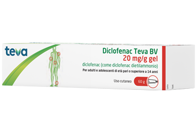 Teva Diclofenac Teva Bv 20mg/g Gel Dolori Articolari 60g