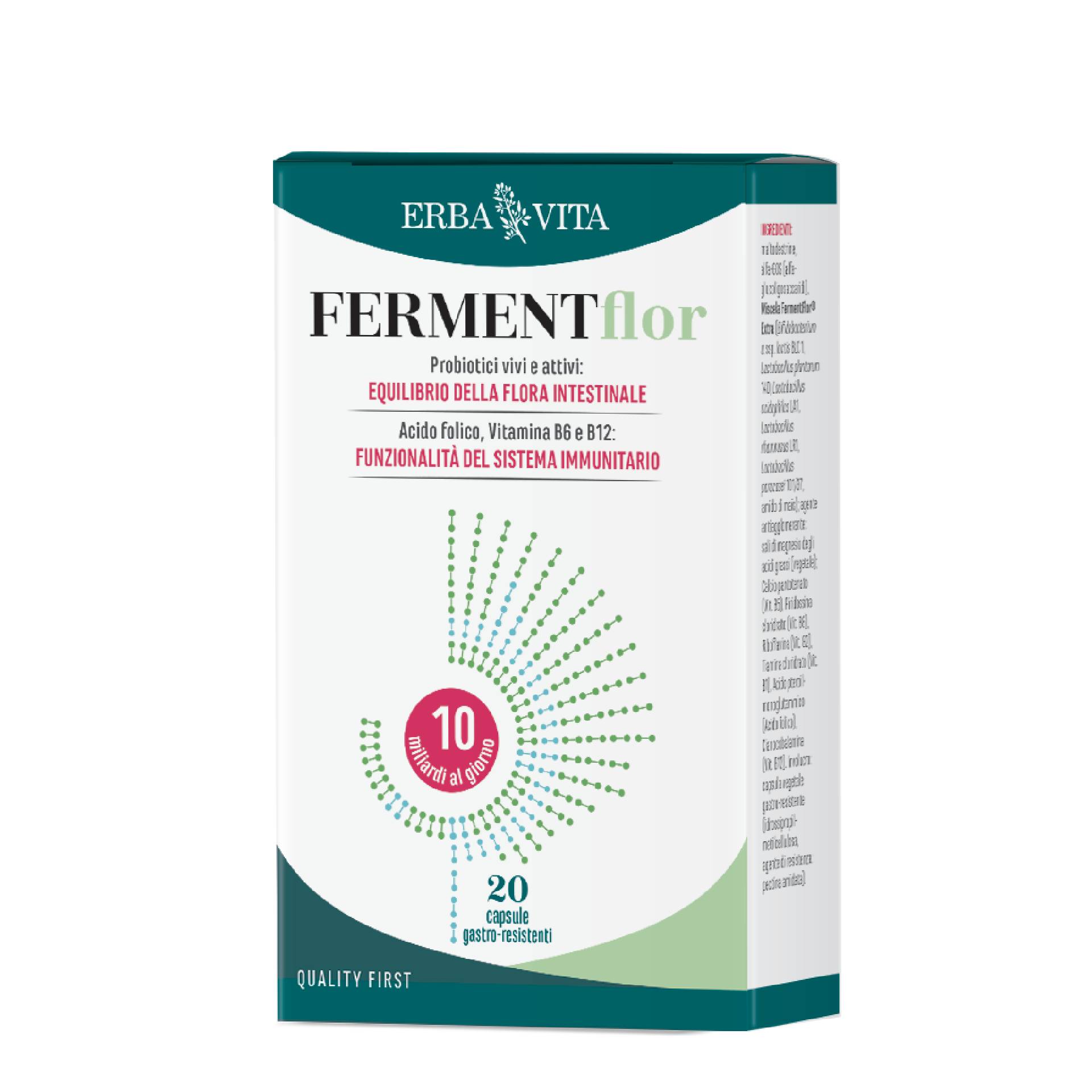 Erba Vita Fermentflor Integratore Benessere Intestinale 20 Capsule