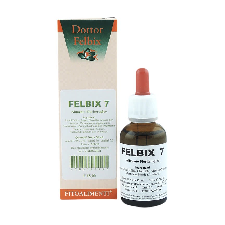 image - 906147792 - Felbix 7 gocce 30ml è un alimento fitoterapico tonico-ricostituente a base di Arancio, Borragine, Crisantemo, Menta rotundifolia, Verbasco e clorofilla, utile per il benessere fisico e mentale. - 4872053_2.jpg