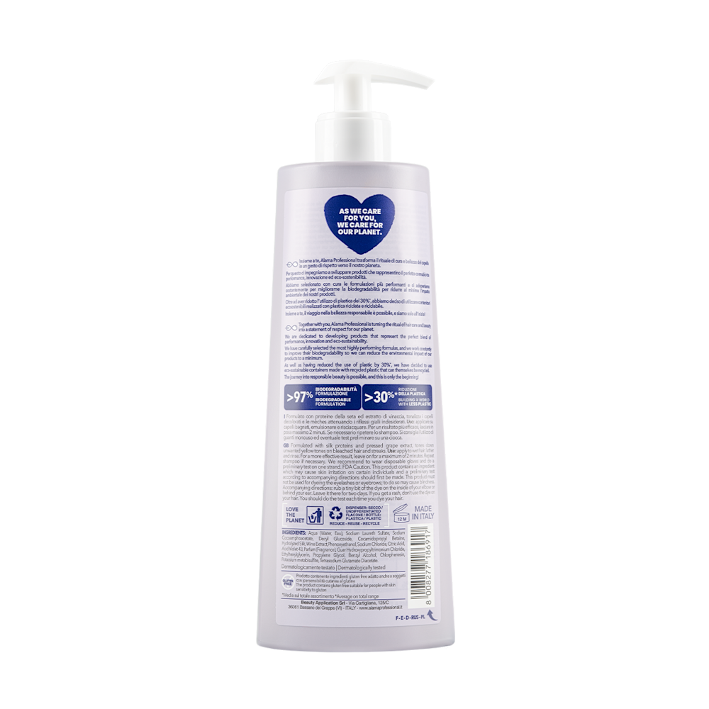 980631016 - ALAMA NO-YELLOW SHAMPOO PER CAPELLI BIONDI GRIGI O DECOLORATI 500 ML - 4736687_2.png