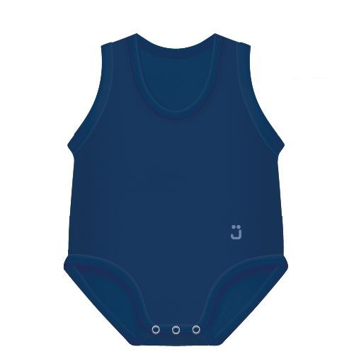 J Bimbi Body Neonato Estivo Fresco 0-36 Mesi Bio Cotton Blu Scuro 1 Pezzo