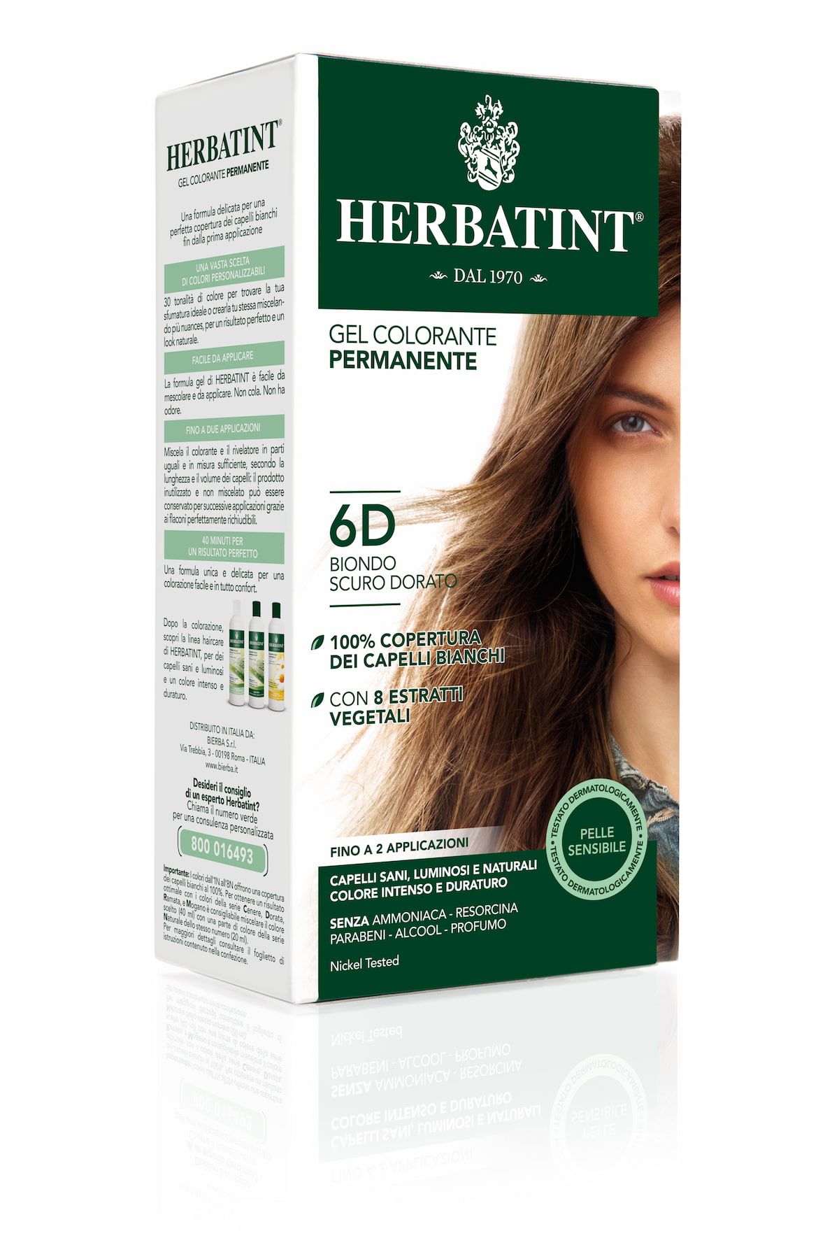 Herbatint Gel Colorante Permanente 6d Biondo Scuro Dorato 150ml