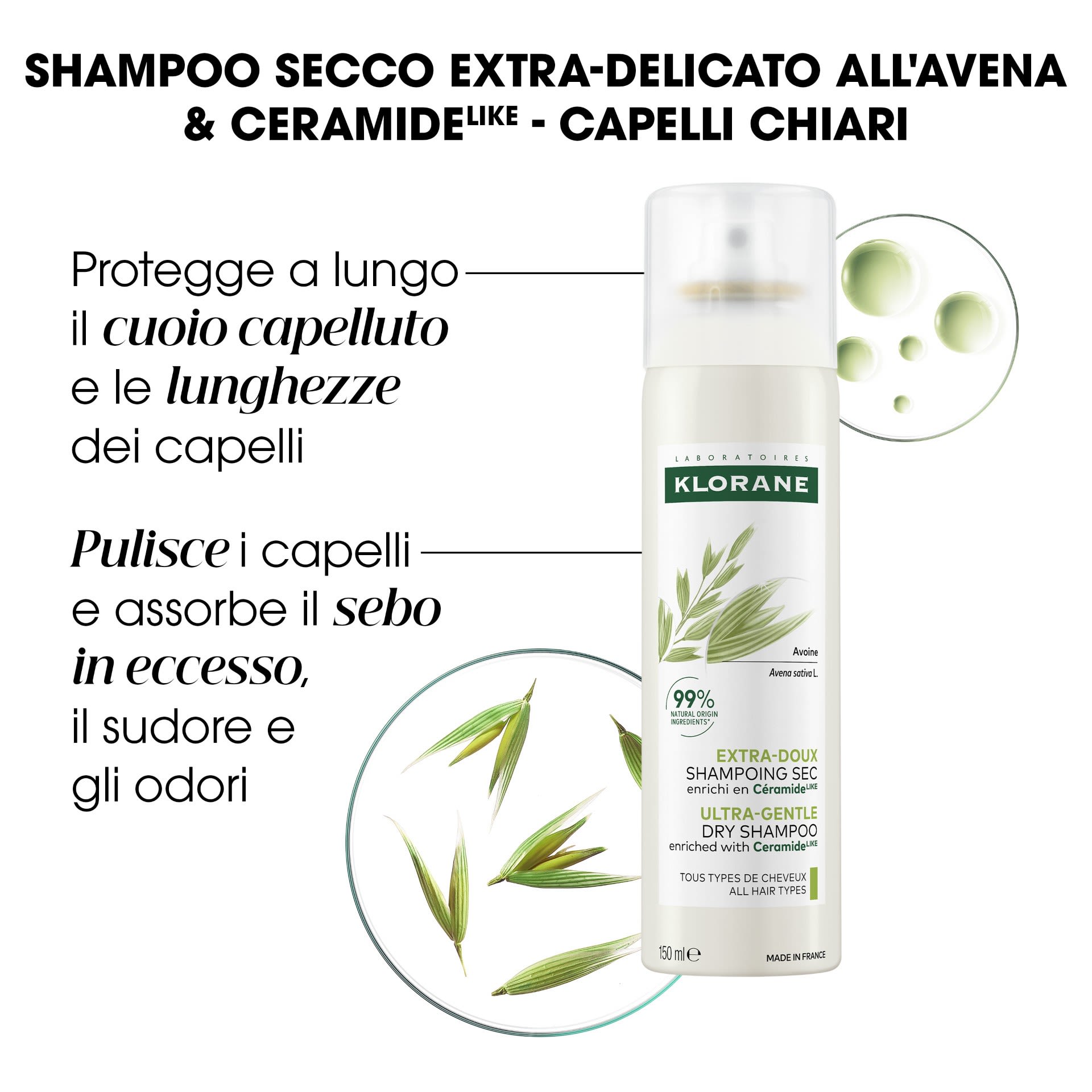 image - 985656432 - KLORANE SHAMPOO SECCO EXTRA DELICATO AVENA&CERAMIDE TUTTI I TIPI DI CAPELLI SPRAY 150 ML - 4745306_3.jpg