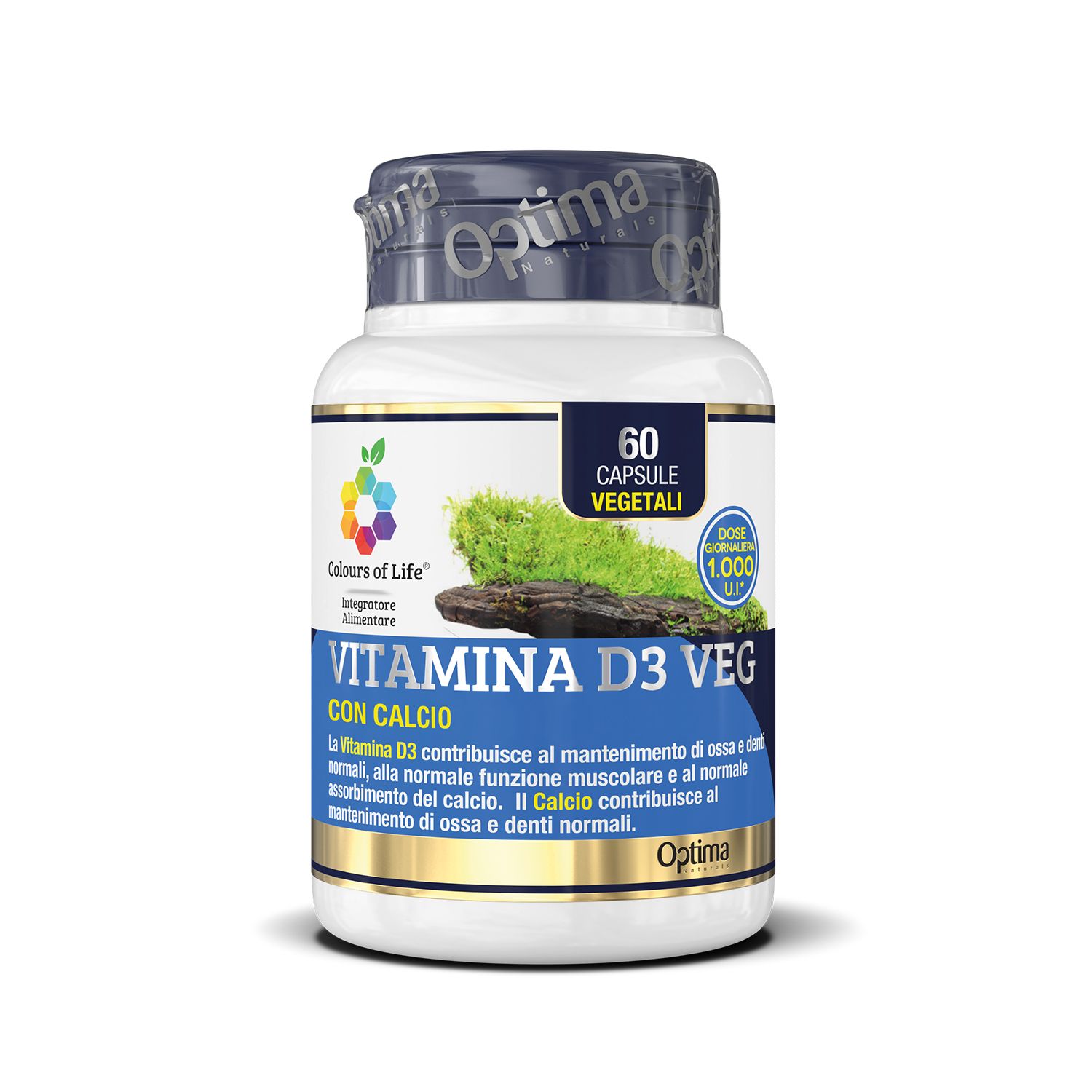 Colours Of Life Vitamina D3 Veg Integratore Ossa 60 Capsule