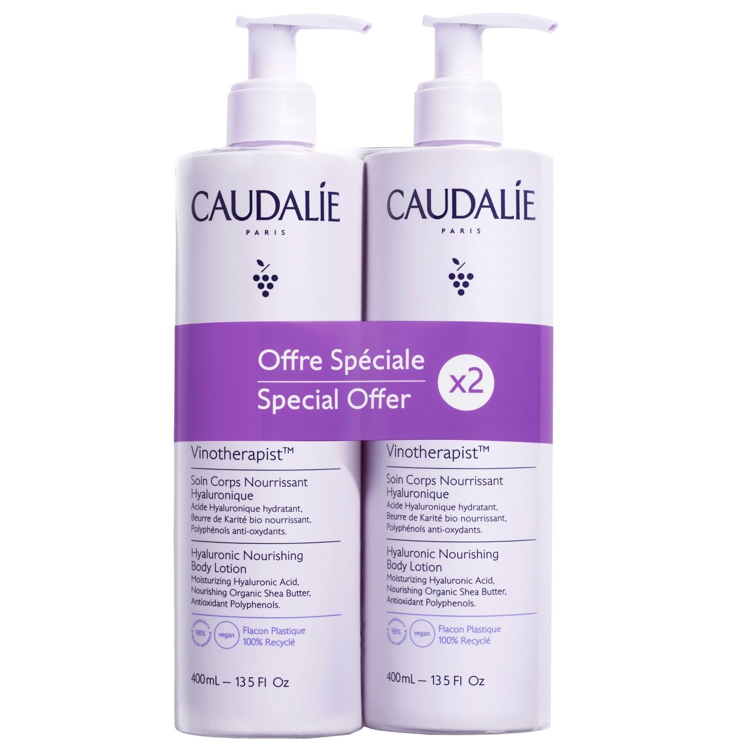 Caudalie Vinotherapist Duo Trattamento Corpo Acido Ialuronico Nutriente 2x400ml