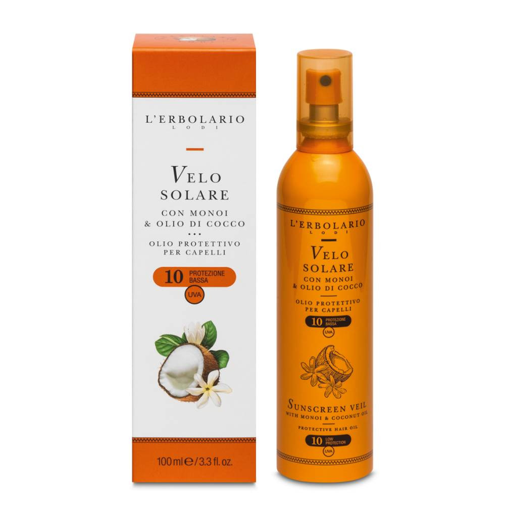 L'erbolario Velo Solare Monoi E Olio Di Cocco SPF 10 Olio Protettivo Capelli 100ml